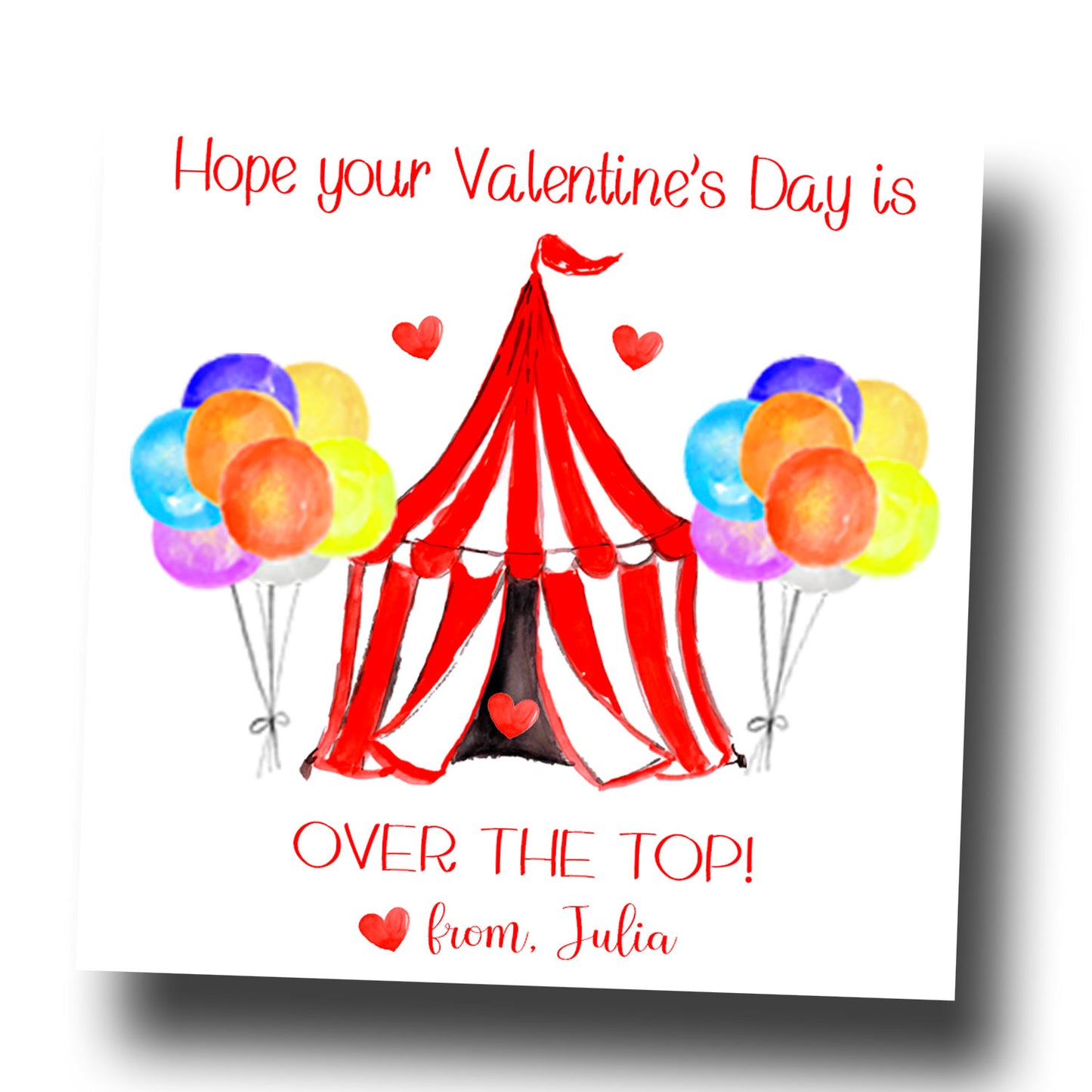 Valentine Tags & Stickers - Over the Top