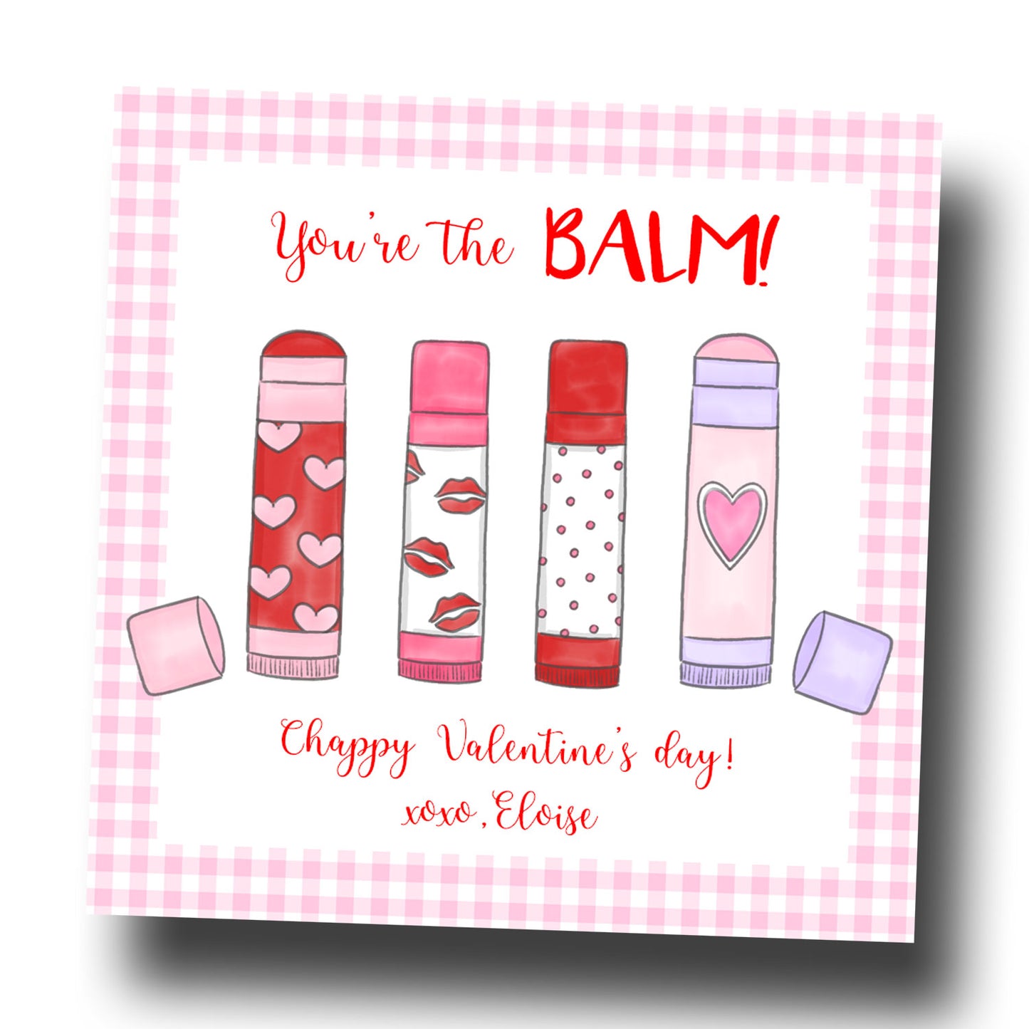 Valentine Tags & Stickers - Lip Balm