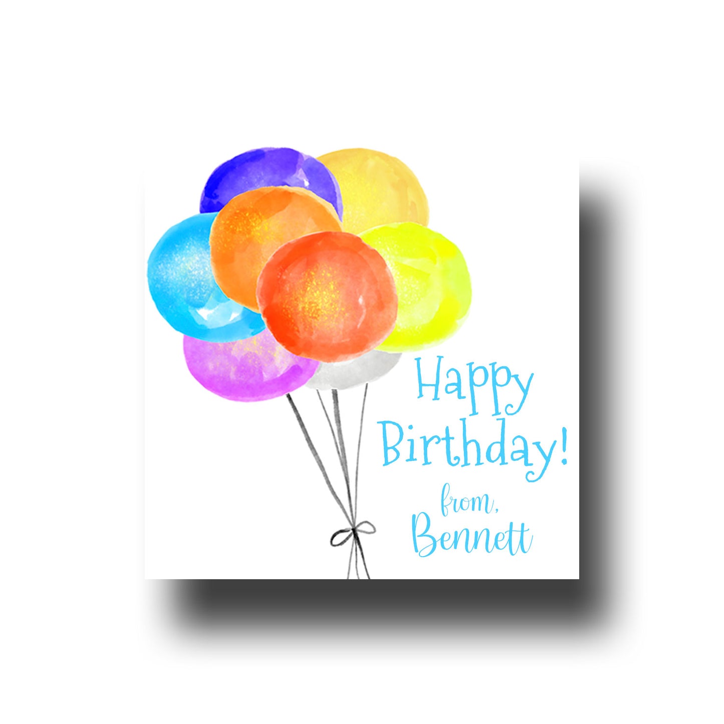 Birthday Gift Tags & Stickers - Balloons