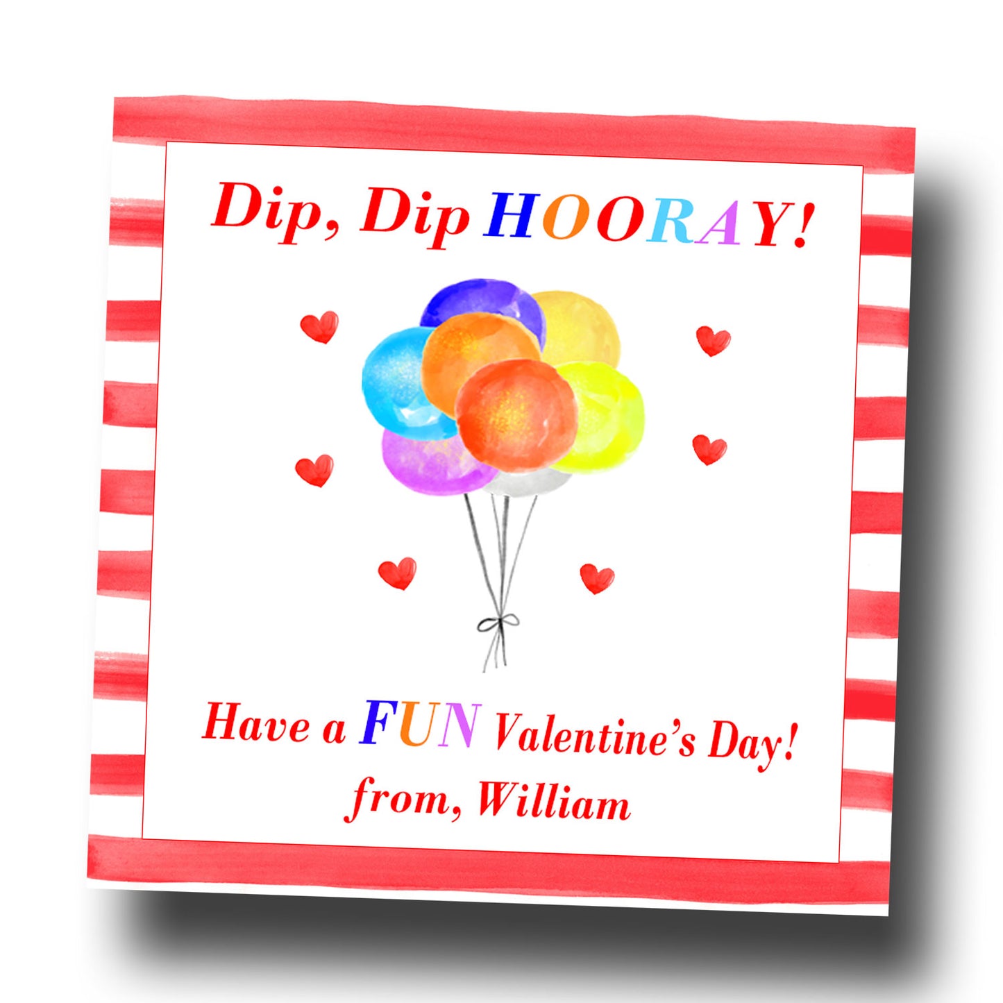 Valentine Tags & Stickers - Candy Dip