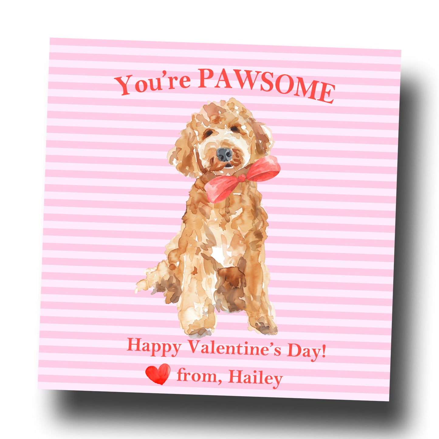 Valentine Tags & Stickers - Goldendoodle