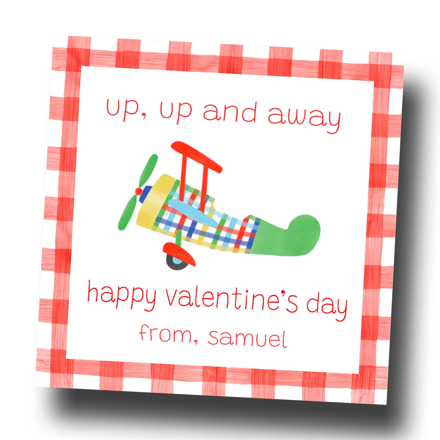 Valentine Tags & Stickers - Airplane