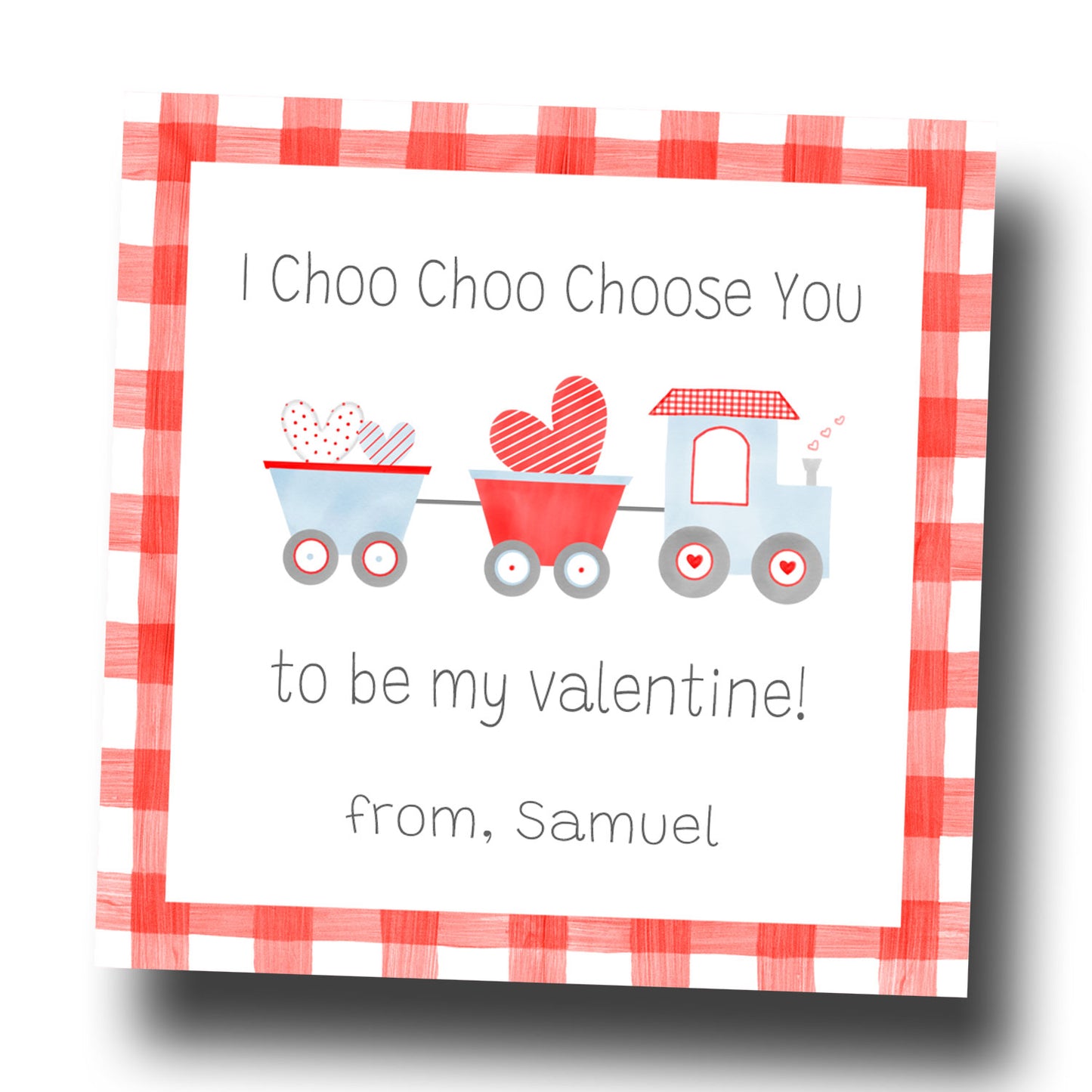 Valentine Tags & Stickers - Choo Choo Train