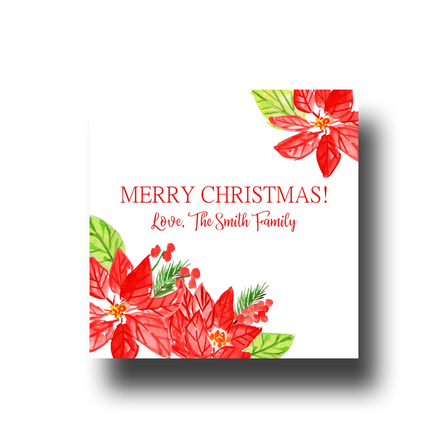 Gift Tags & Stickers - Poinsettias