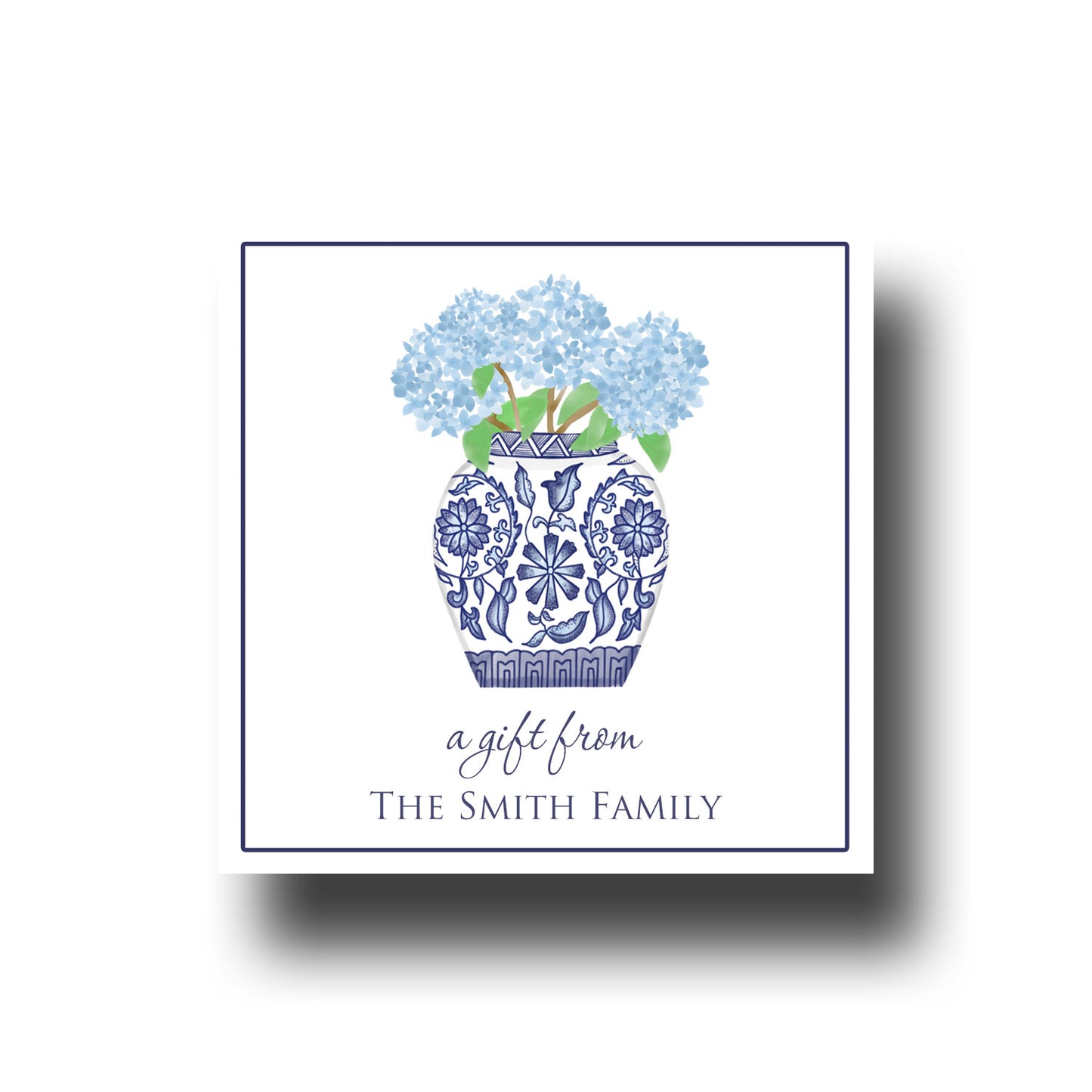 Personalized Enclosure Cards - Hydrangeas