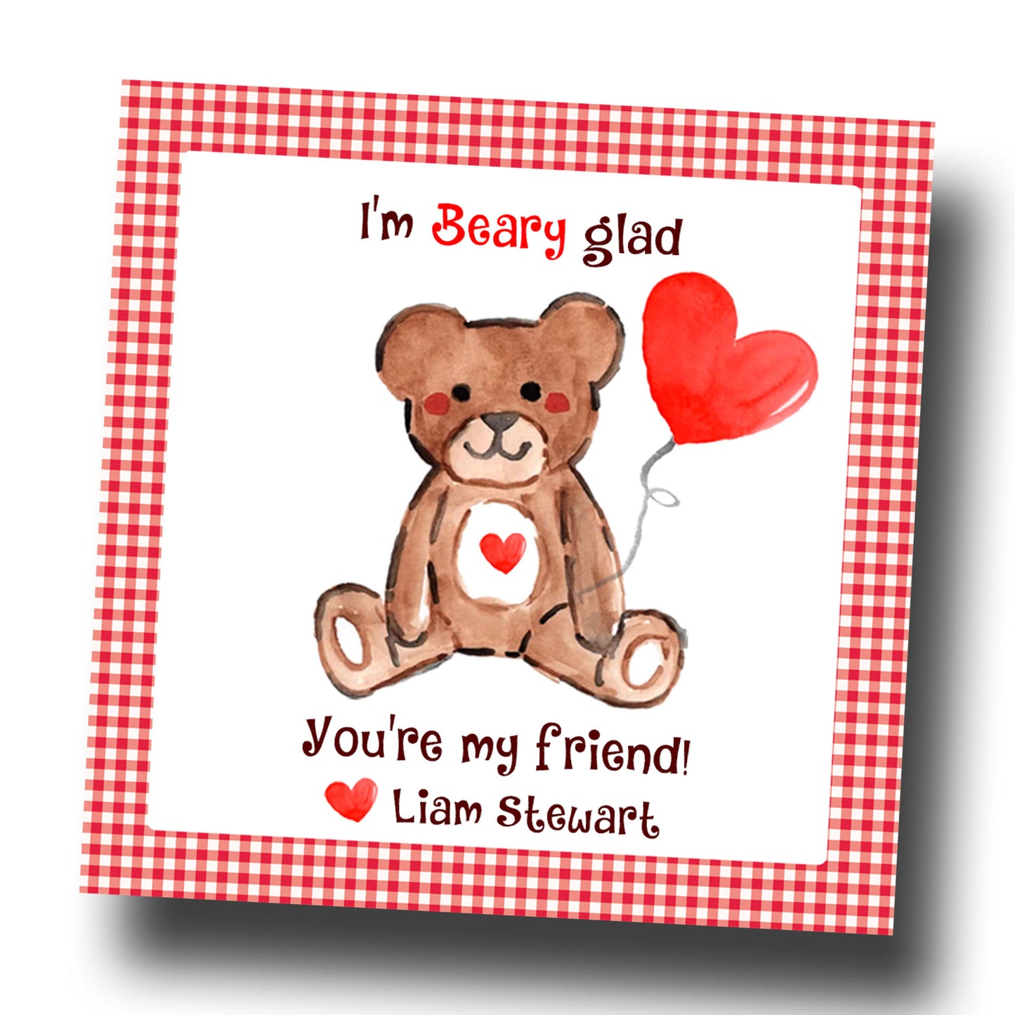 Valentine Tags & Stickers - Bear