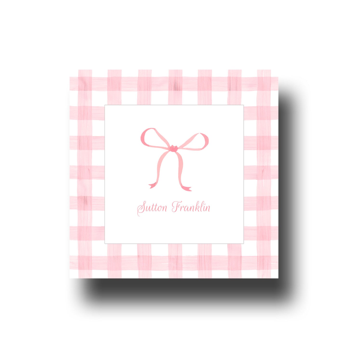 Personalized Enclosure Cards - Pink Bow