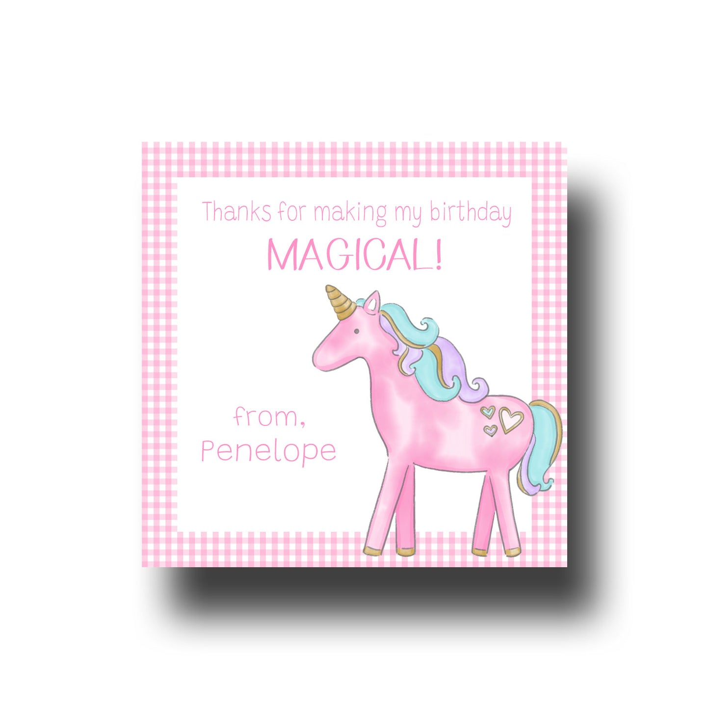 Favor Tags & Stickers - Magical Unicorn