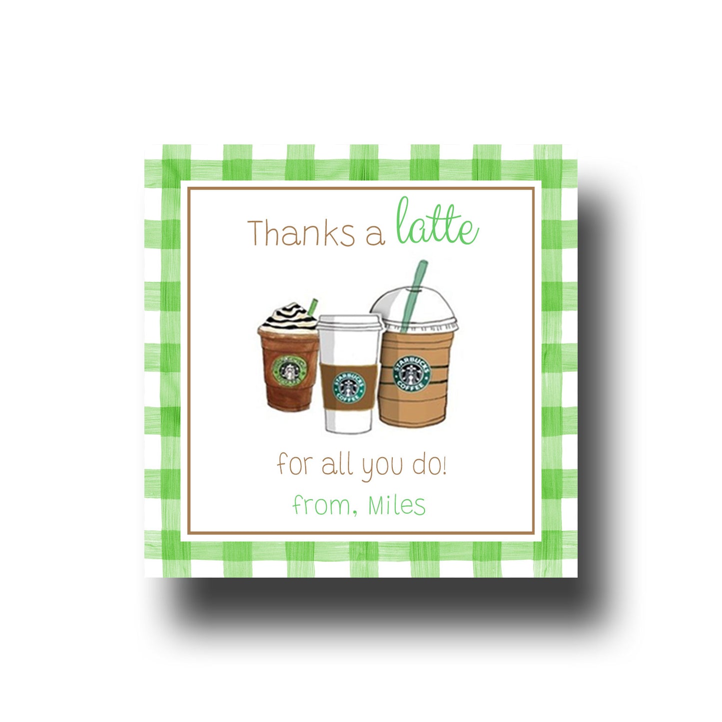 Personalized Gift Tags & Stickers- Thanks a latte