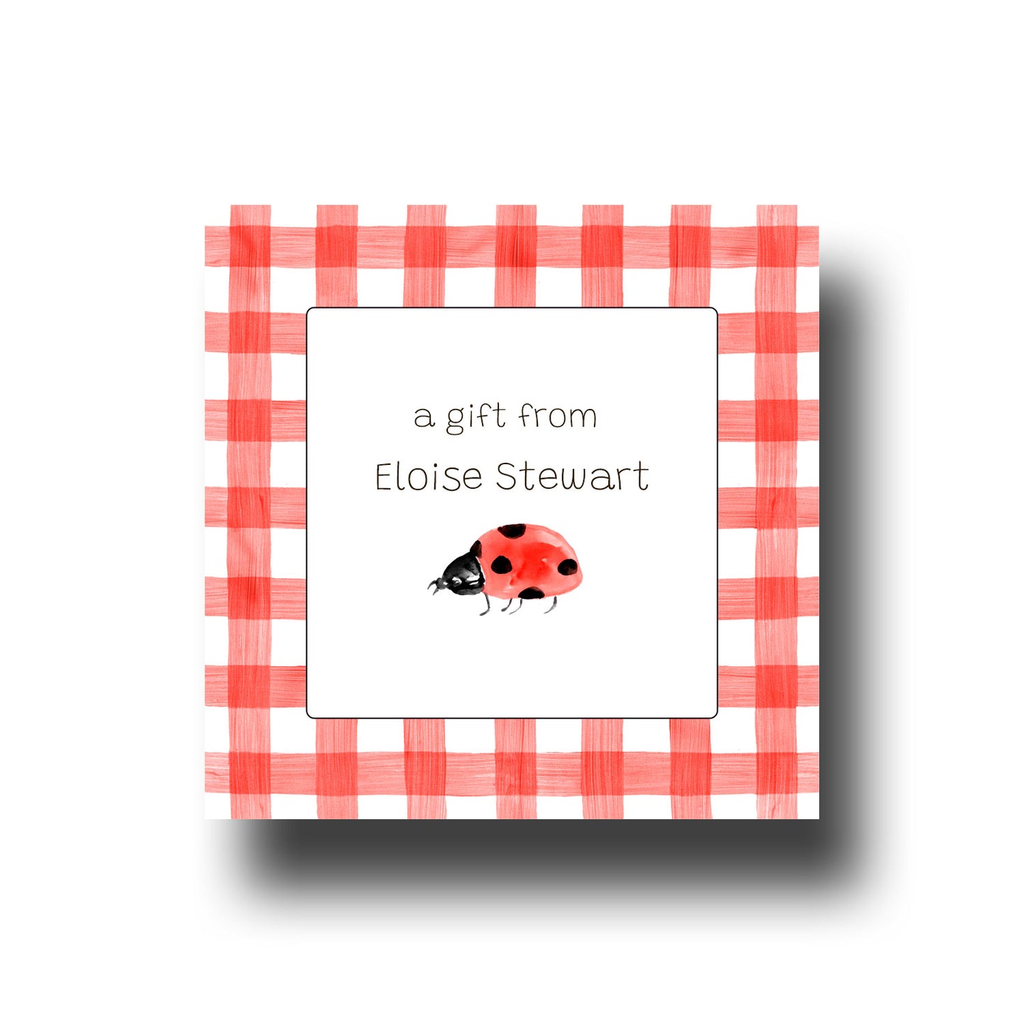 Personalized Enclosure Cards - Ladybug