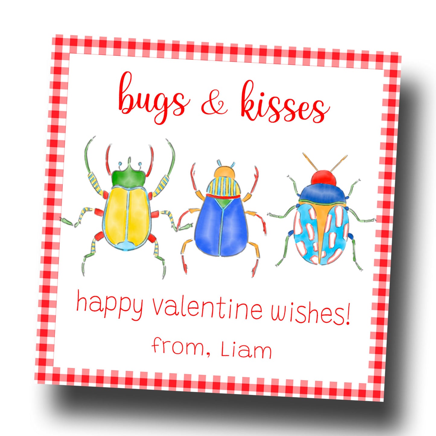 Valentine Tags & Stickers - Bugs & Kisses