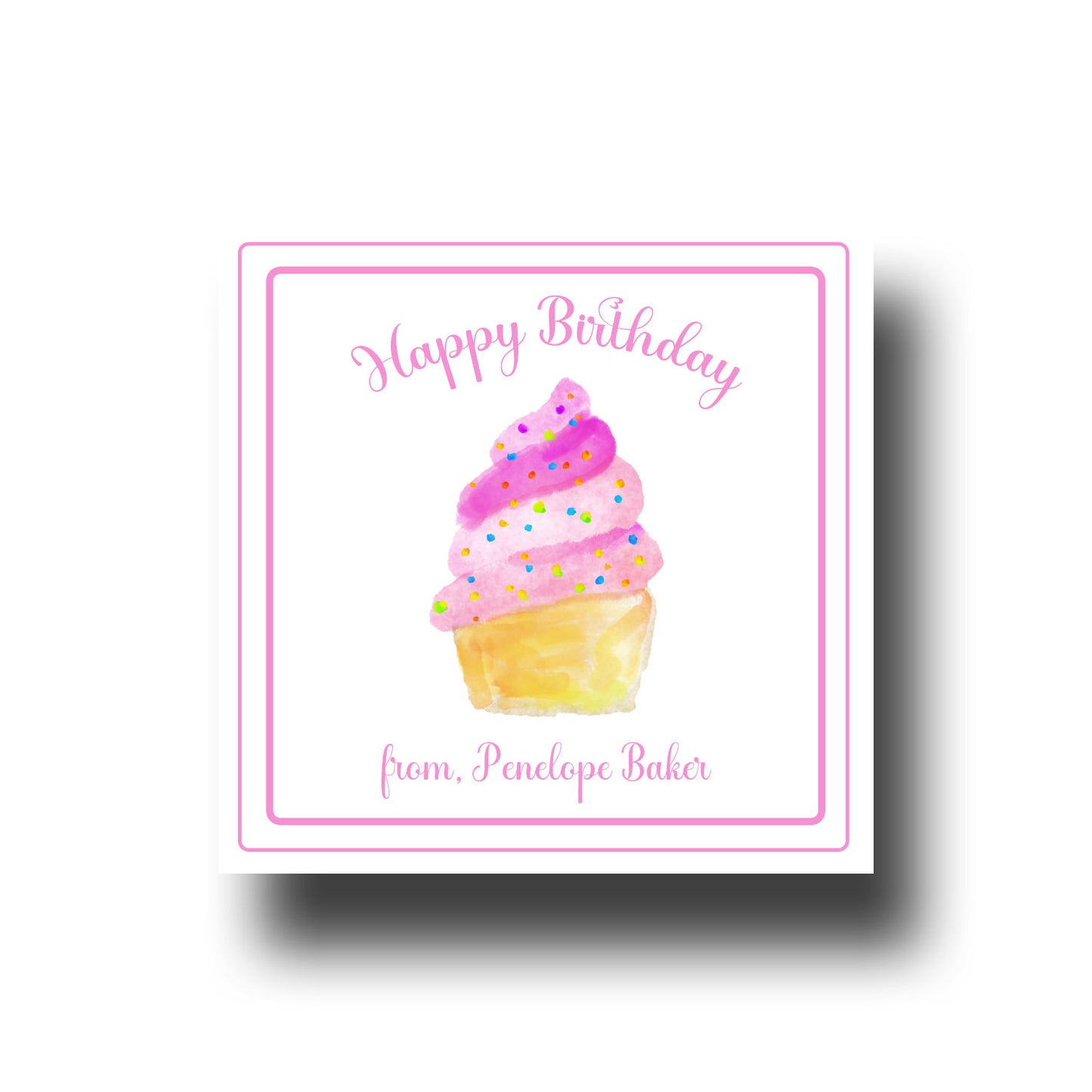 Birthday Gift Tags & Stickers - Cupcake