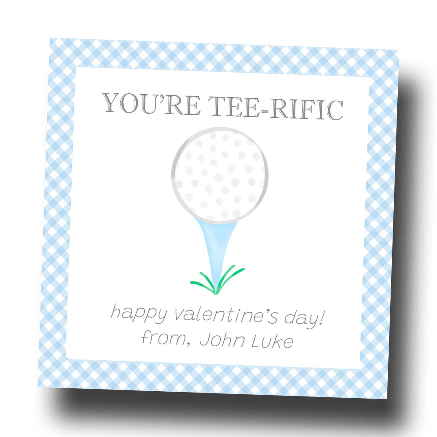 Valentine Tags & Stickers - Golf Tee