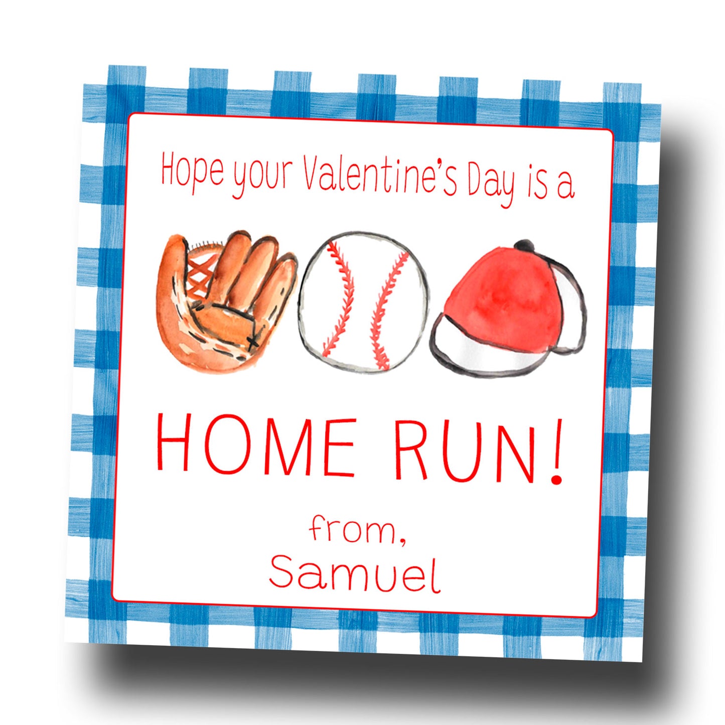 Valentine Tags & Stickers - Home Run