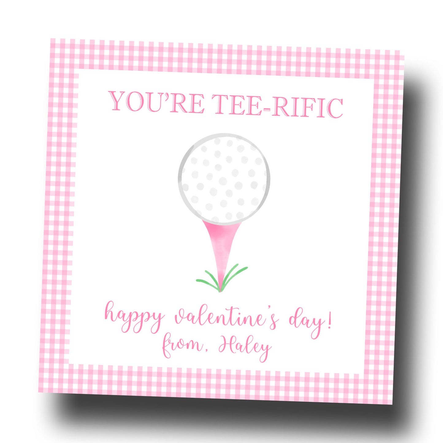 Valentine Tags & Stickers - Golf Tee
