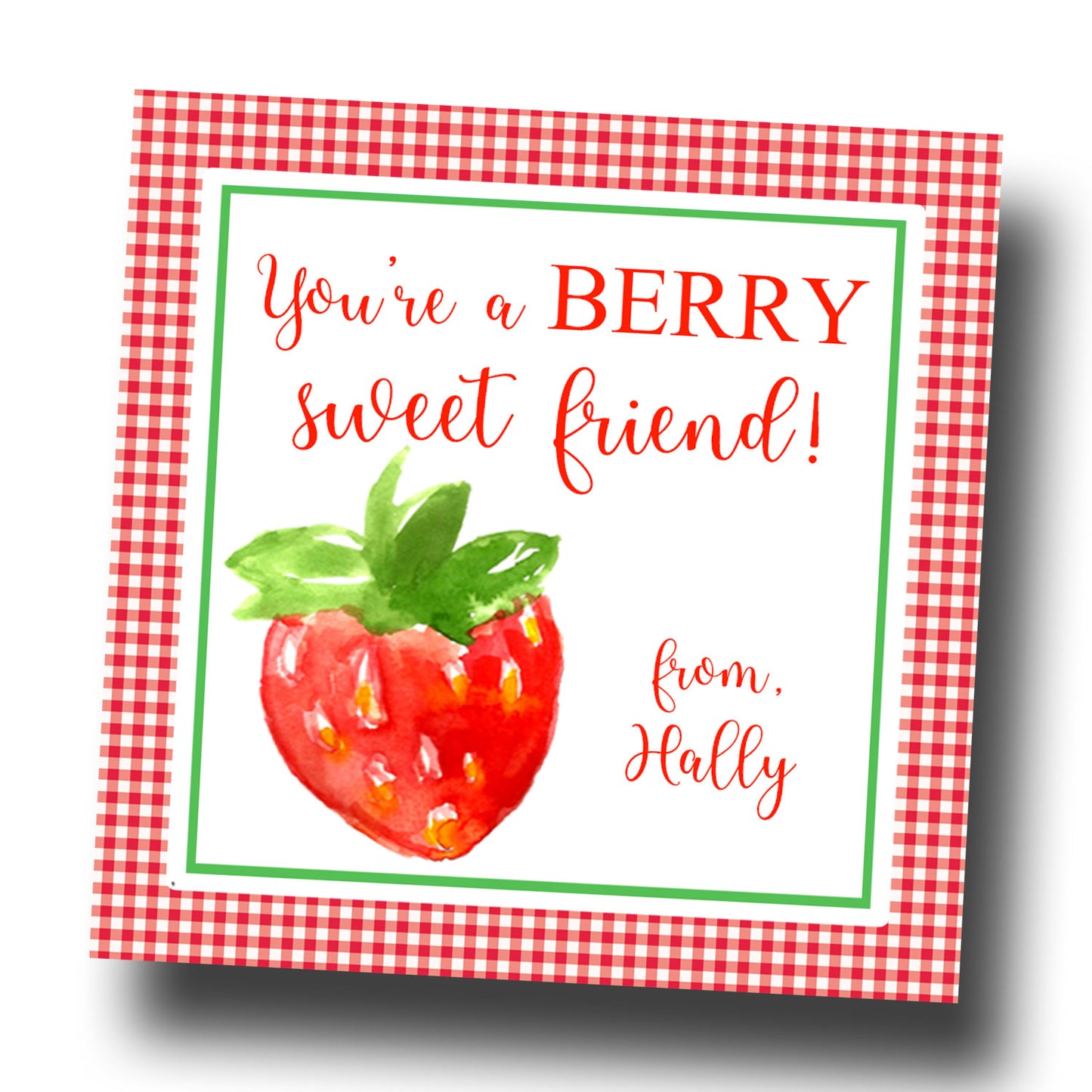 Valentine Tags & Stickers - Strawberry