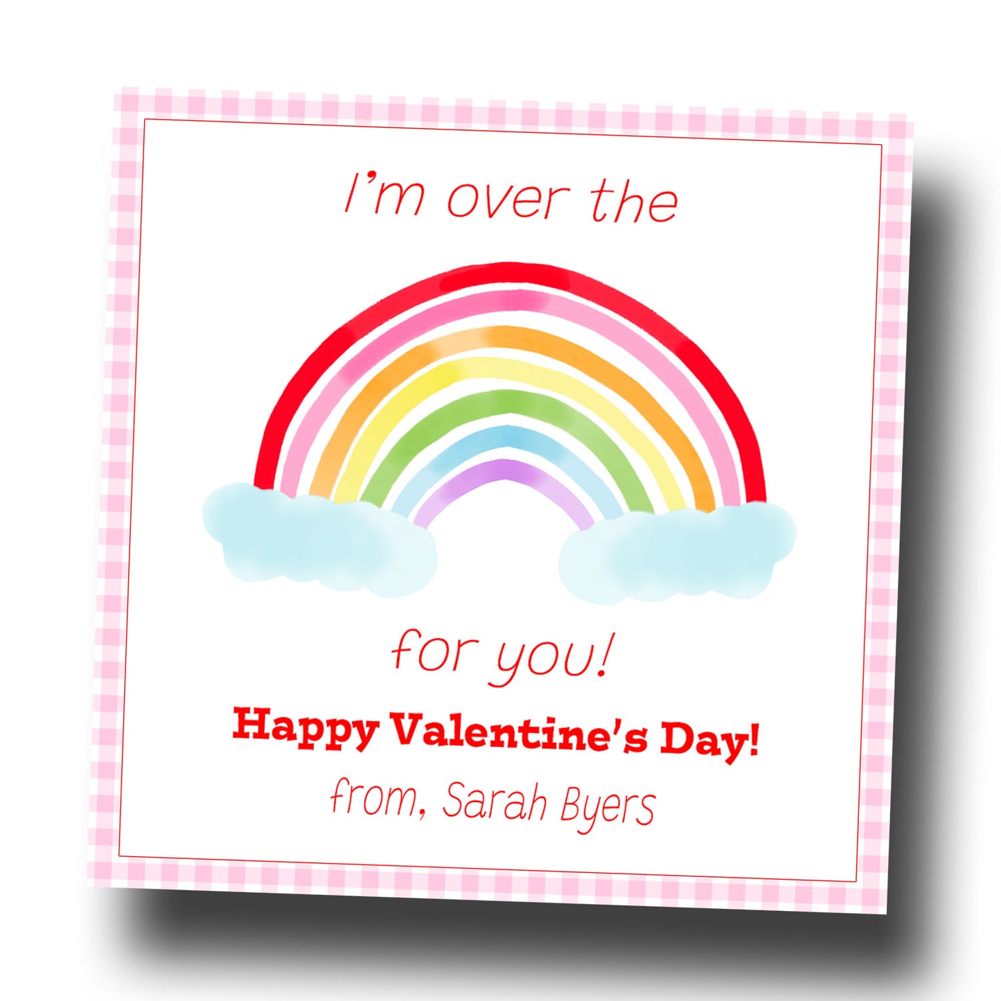 Valentine Tags & Stickers - Rainbow