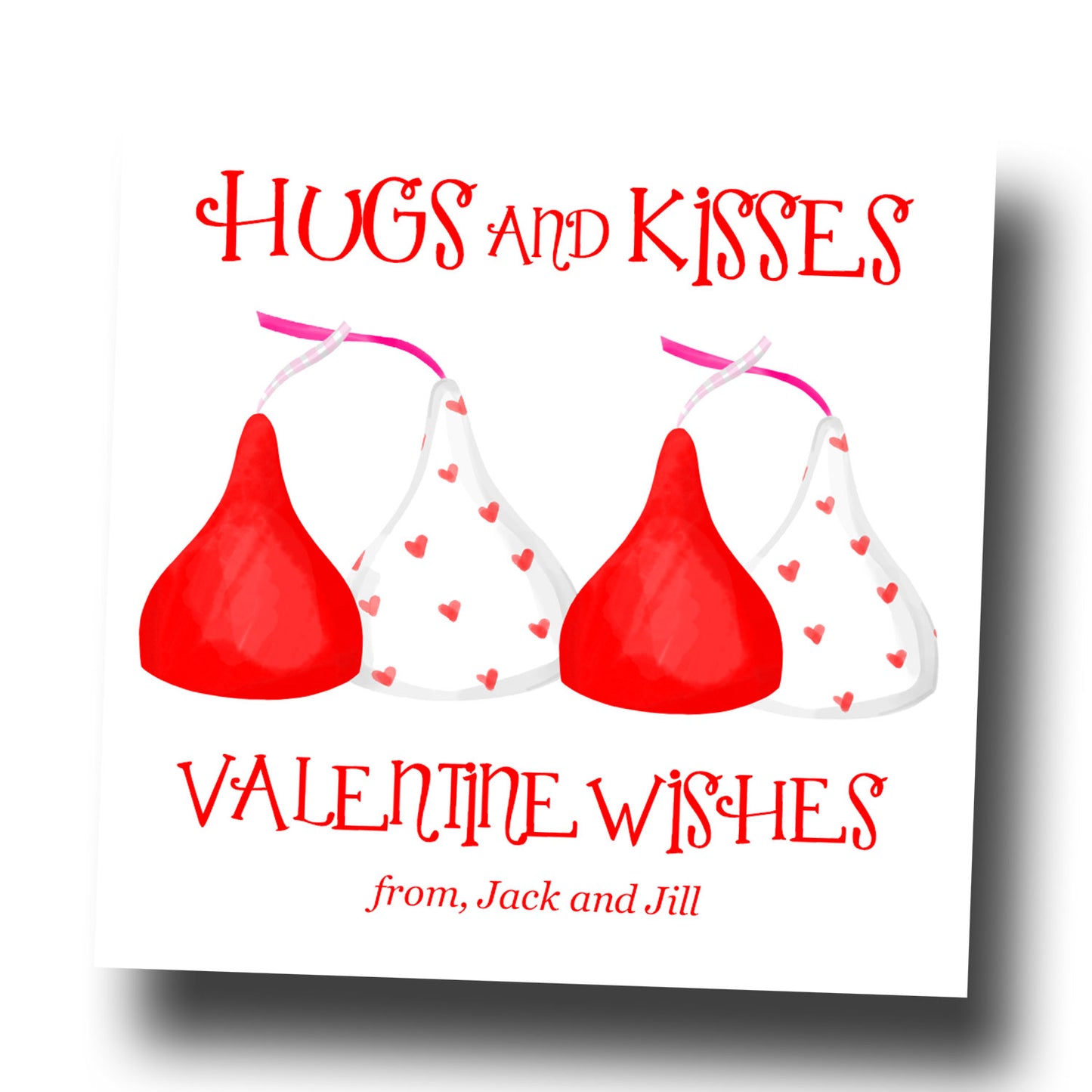 Valentine Tags & Stickers - Hugs & Kisses