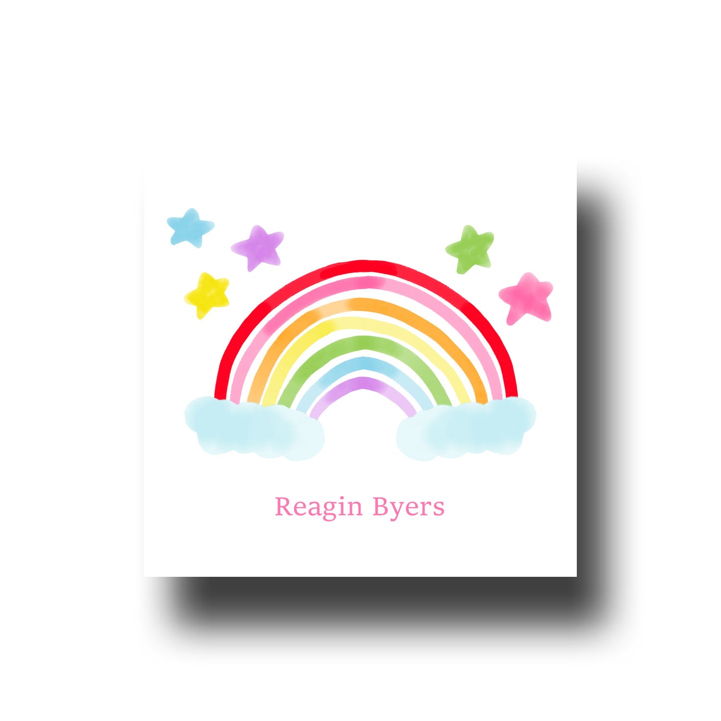 Personalized Enclosure Cards - Rainbow & Stars