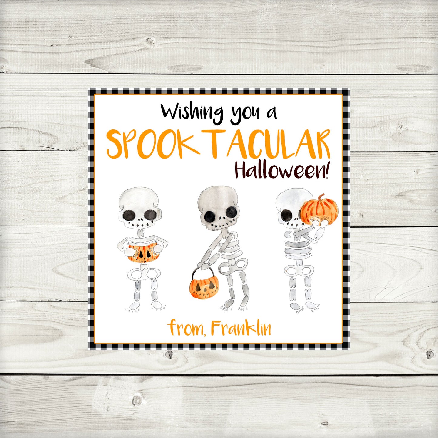 Halloween Gift Tags & Stickers - Spooktacular Skeletons