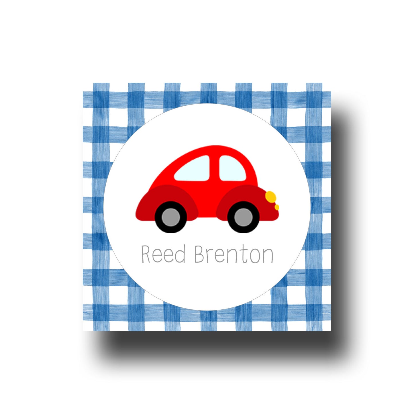 Personalized Enclosure Cards - Red Car
