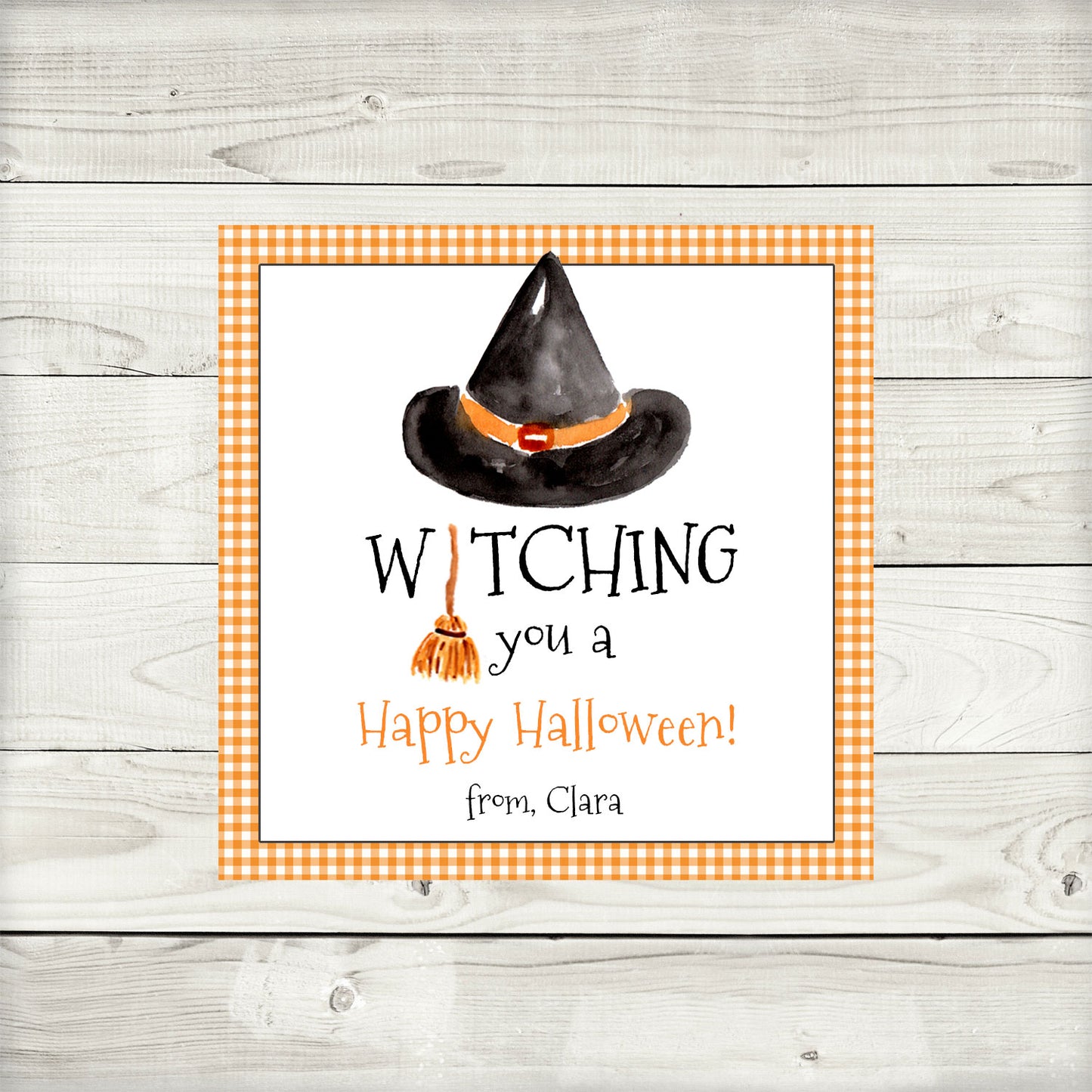 Halloween Gift Tags & Stickers - Witch