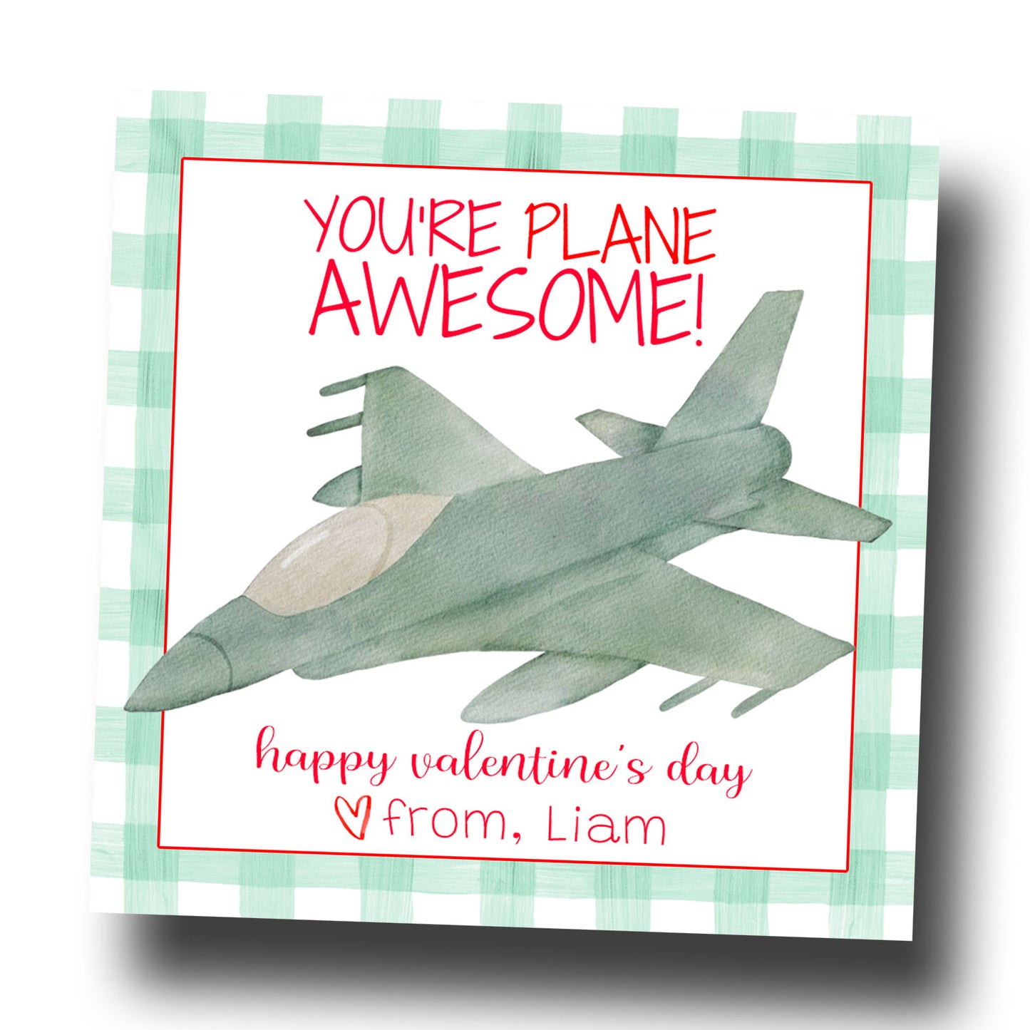 Valentine Tags & Stickers - Plane