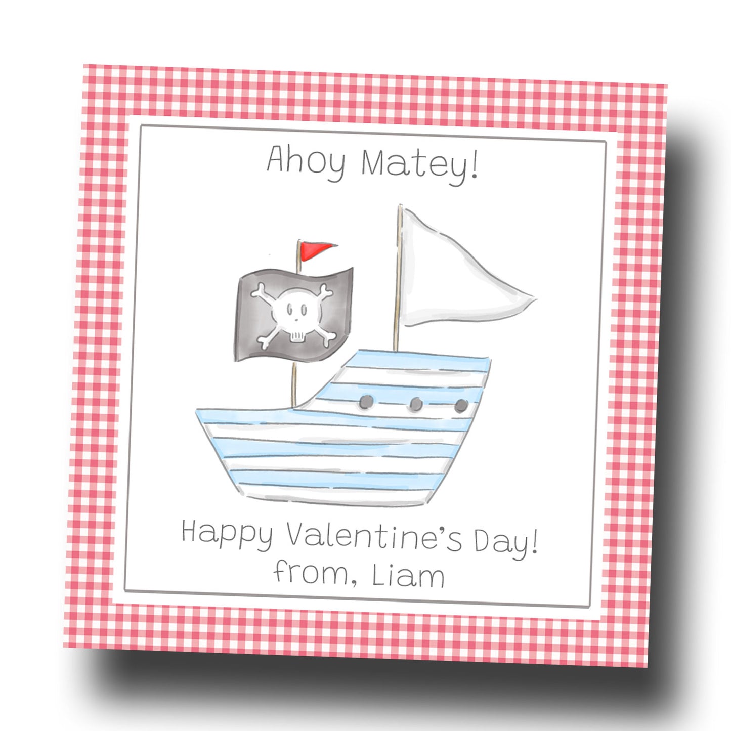 Valentine Tags & Stickers - Pirate