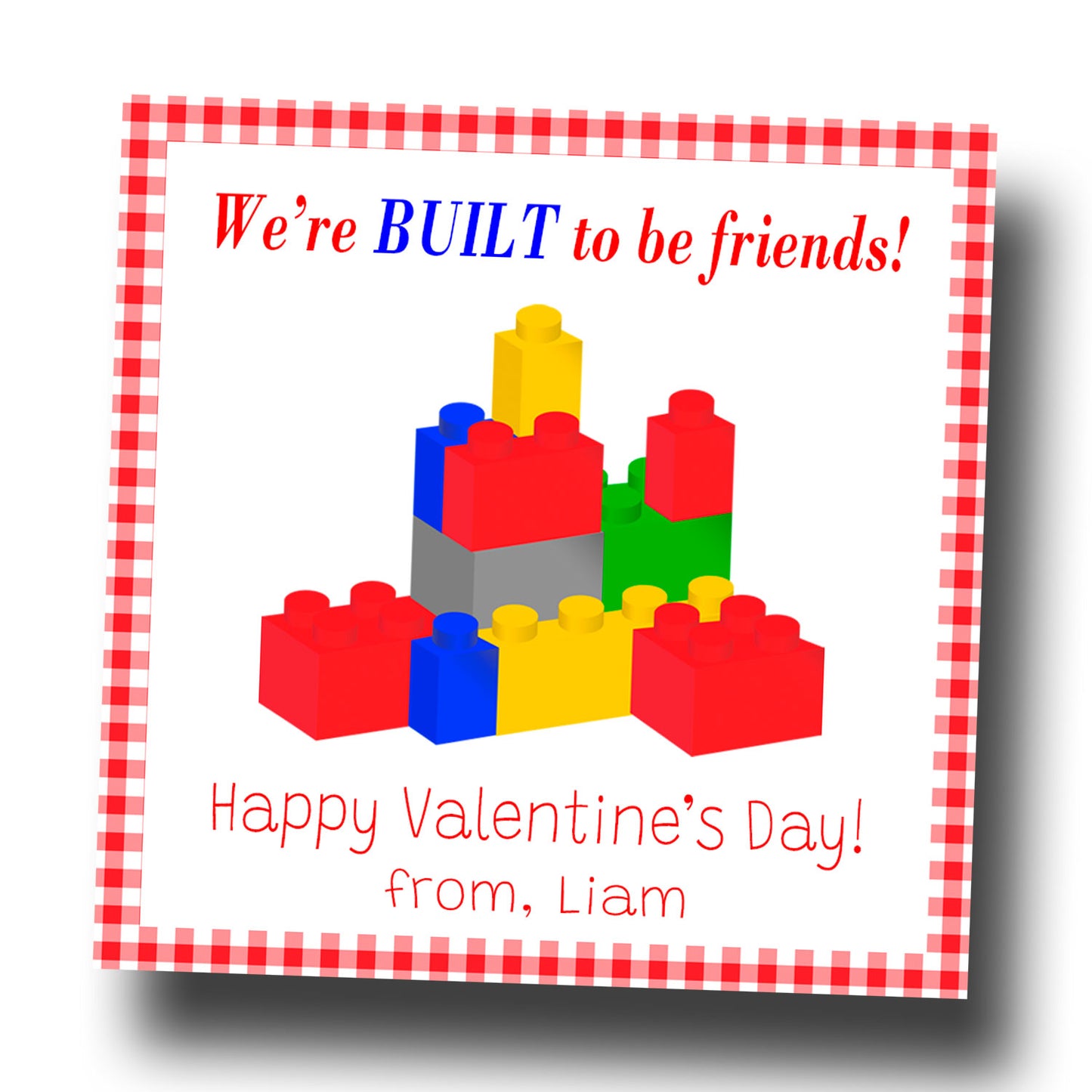 Valentine Tags & Stickers - Blocks