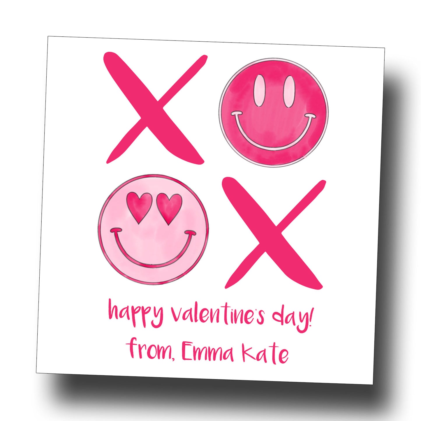 Valentine Tags & Stickers - Smiley Faces