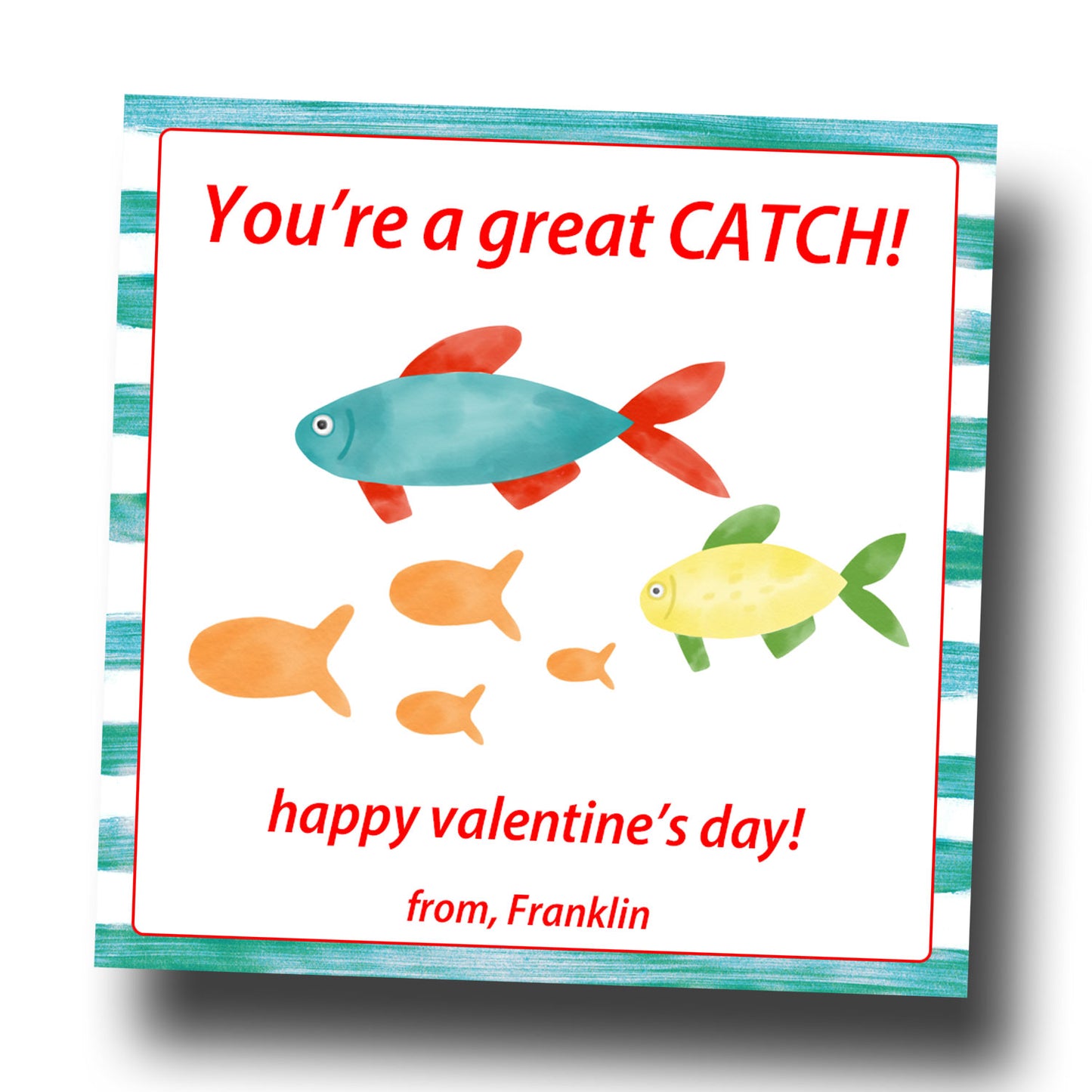 Valentine Tags & Stickers - Great Catch