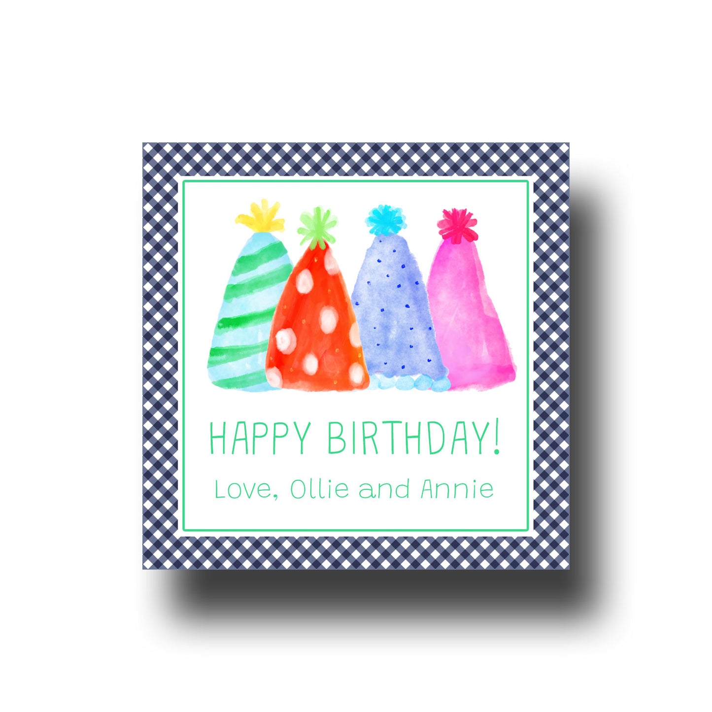 Birthday Gift Tags & Stickers - Party Hats