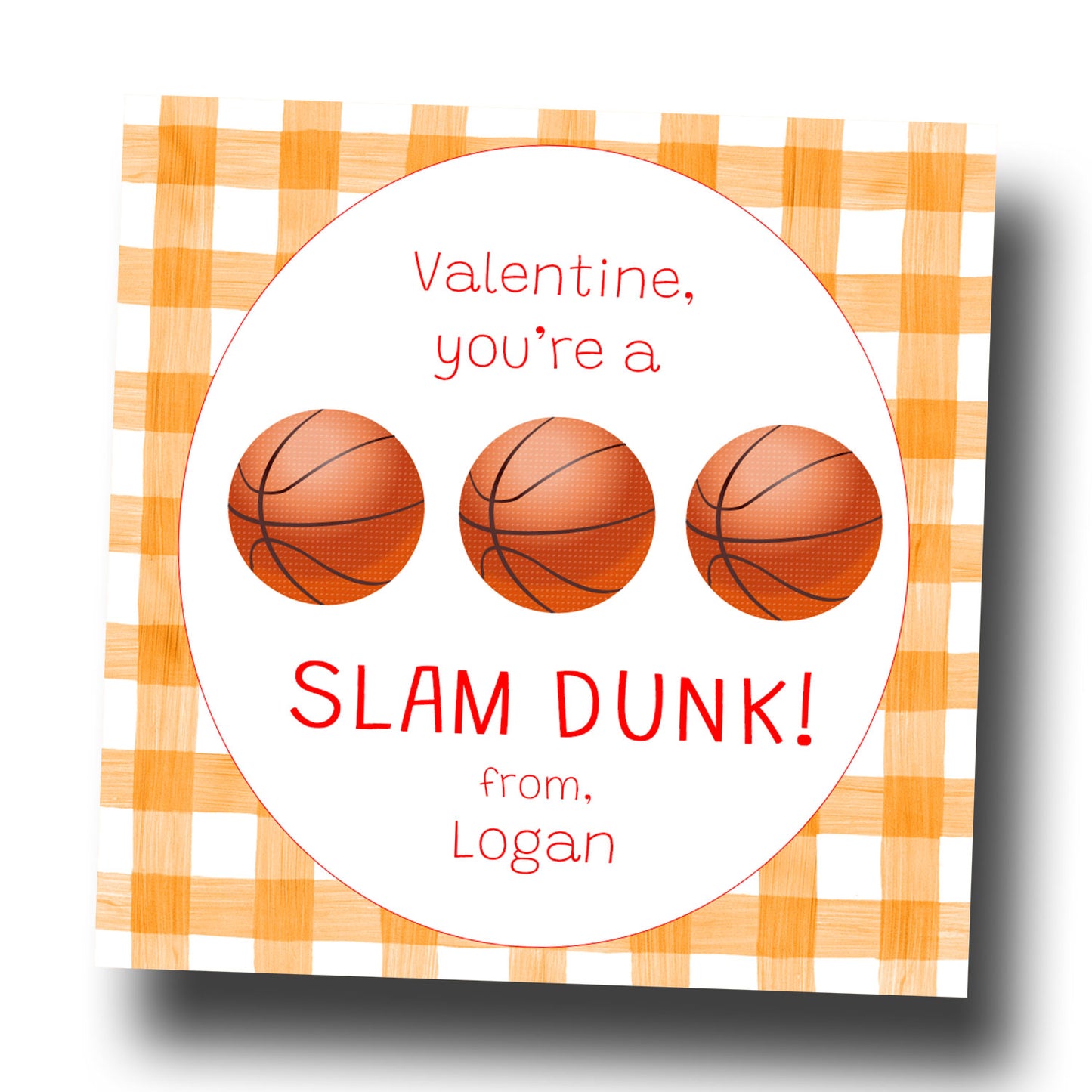 Valentine Tags & Stickers - Slam Dunk