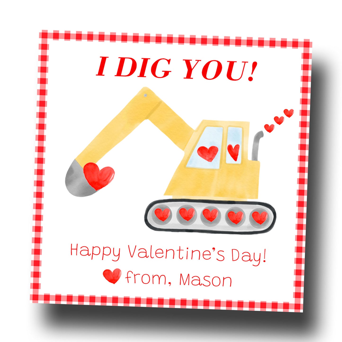 Valentine Tags & Stickers - Digger