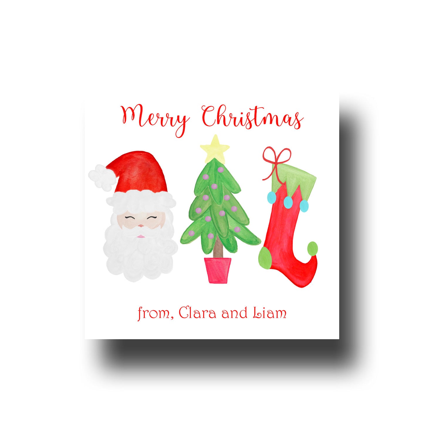 Gift Tags & Stickers - Santa, Tree & Stocking
