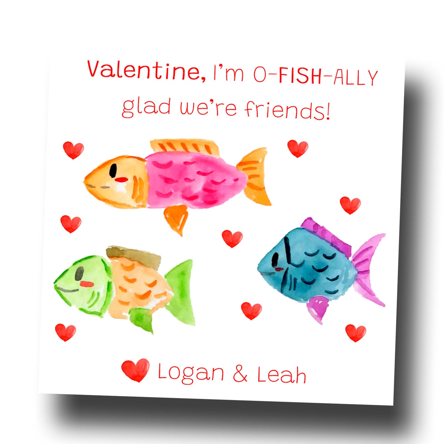 Valentine Tags & Stickers - Fish