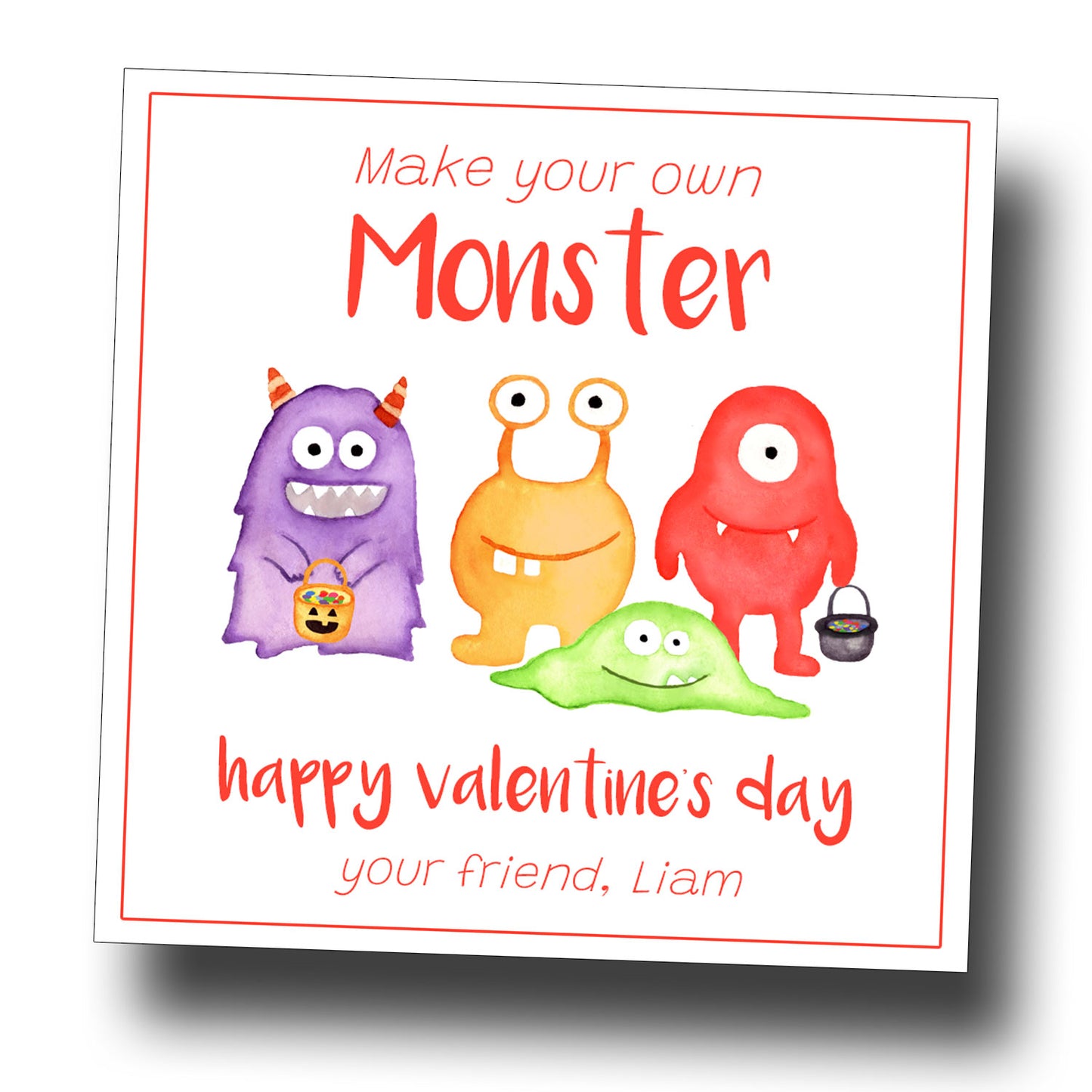 Valentine Tags & Stickers - Make your Monster