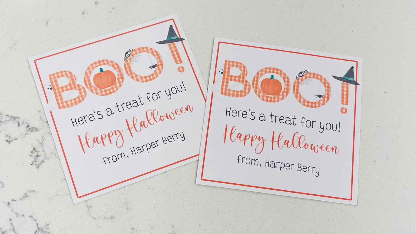 Halloween Gift Tags & Stickers - Boo!