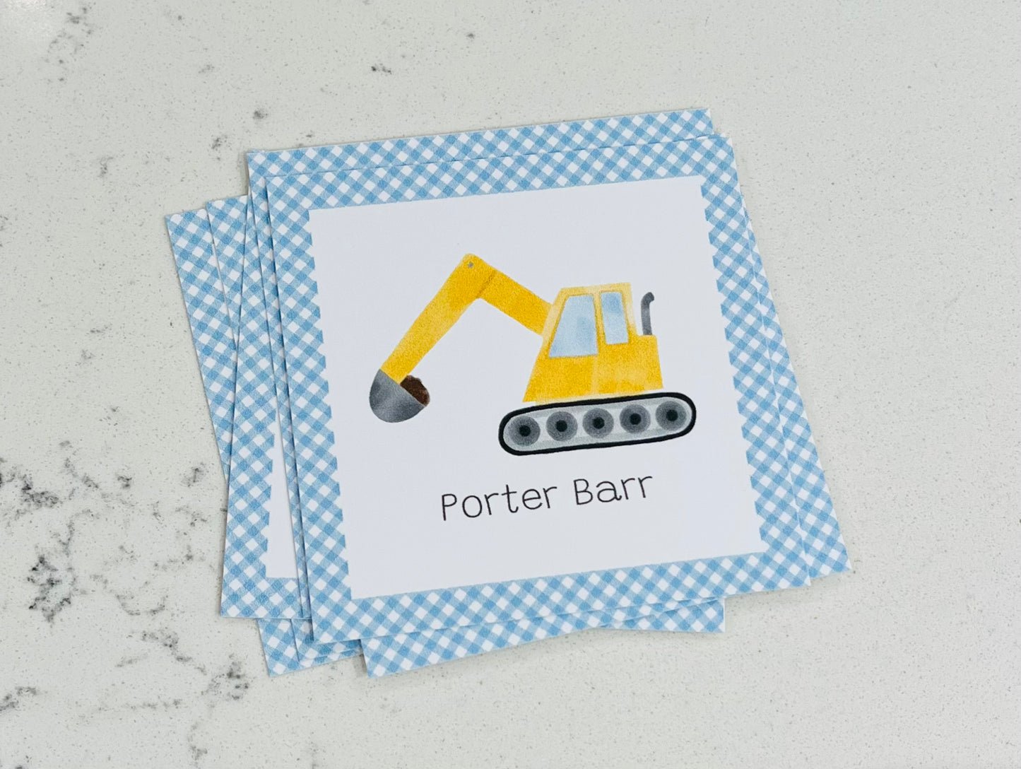 Personalized Enclosure Cards - Digger