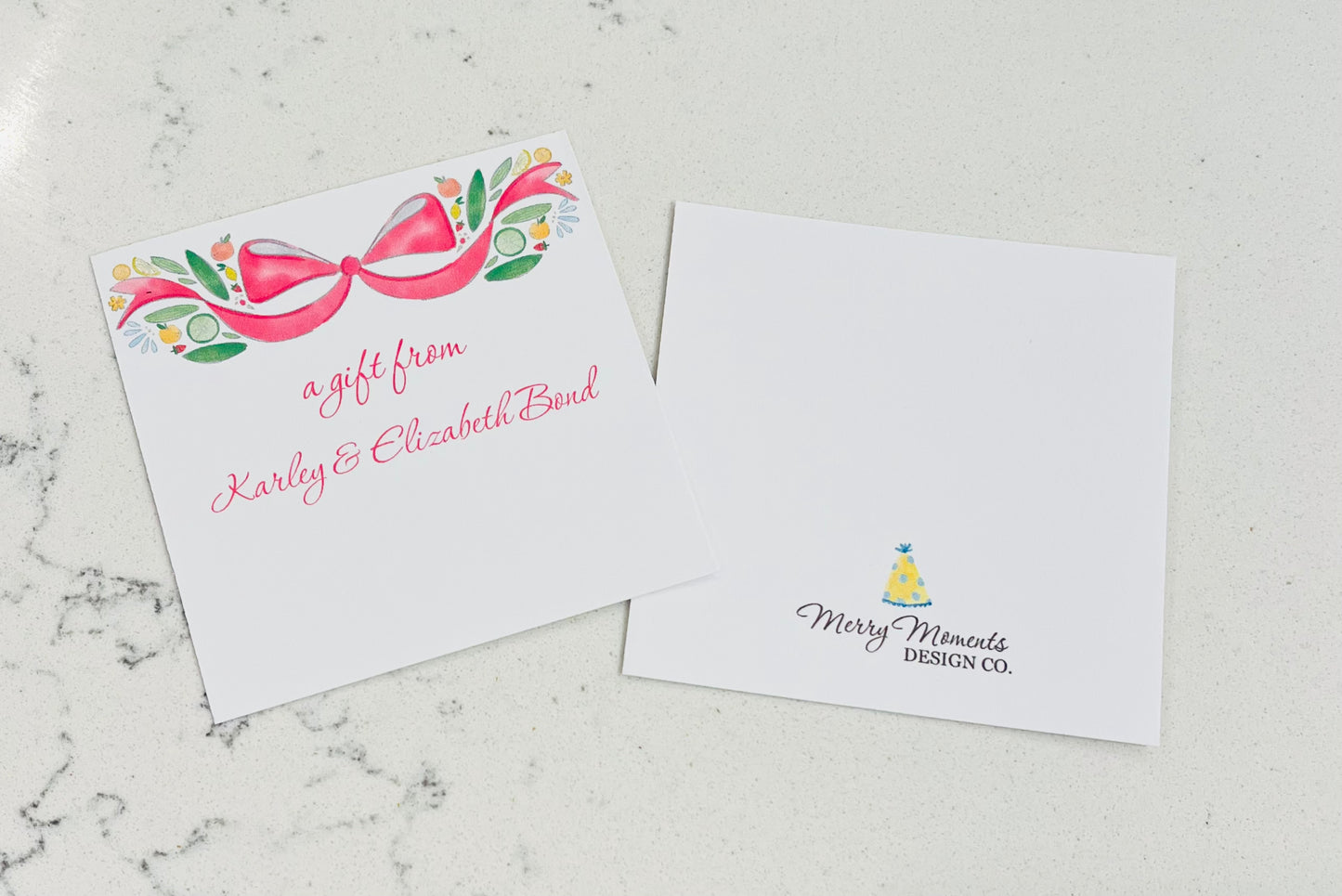 Personalized Enclosure Cards - Fruit Bow