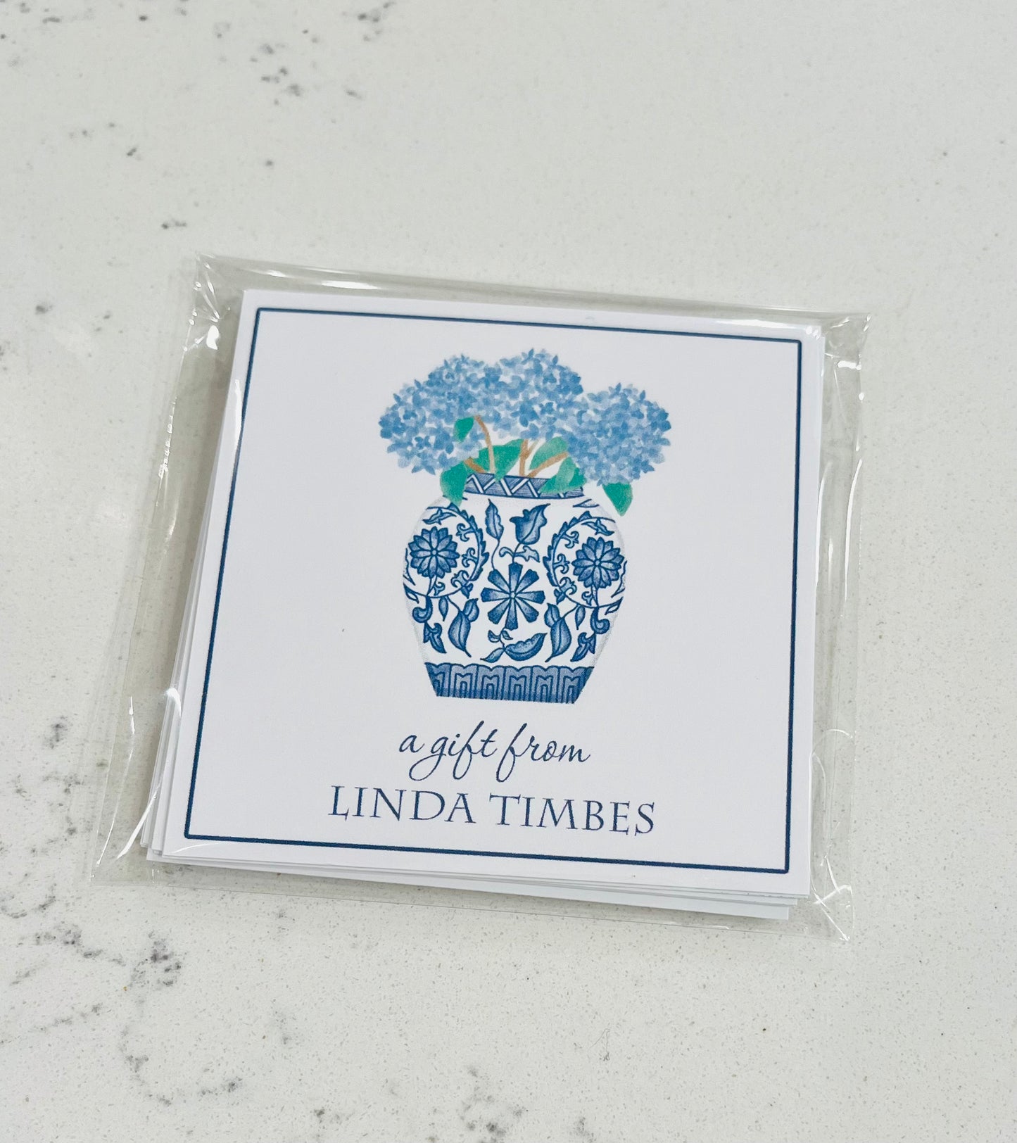 Personalized Enclosure Cards - Hydrangeas