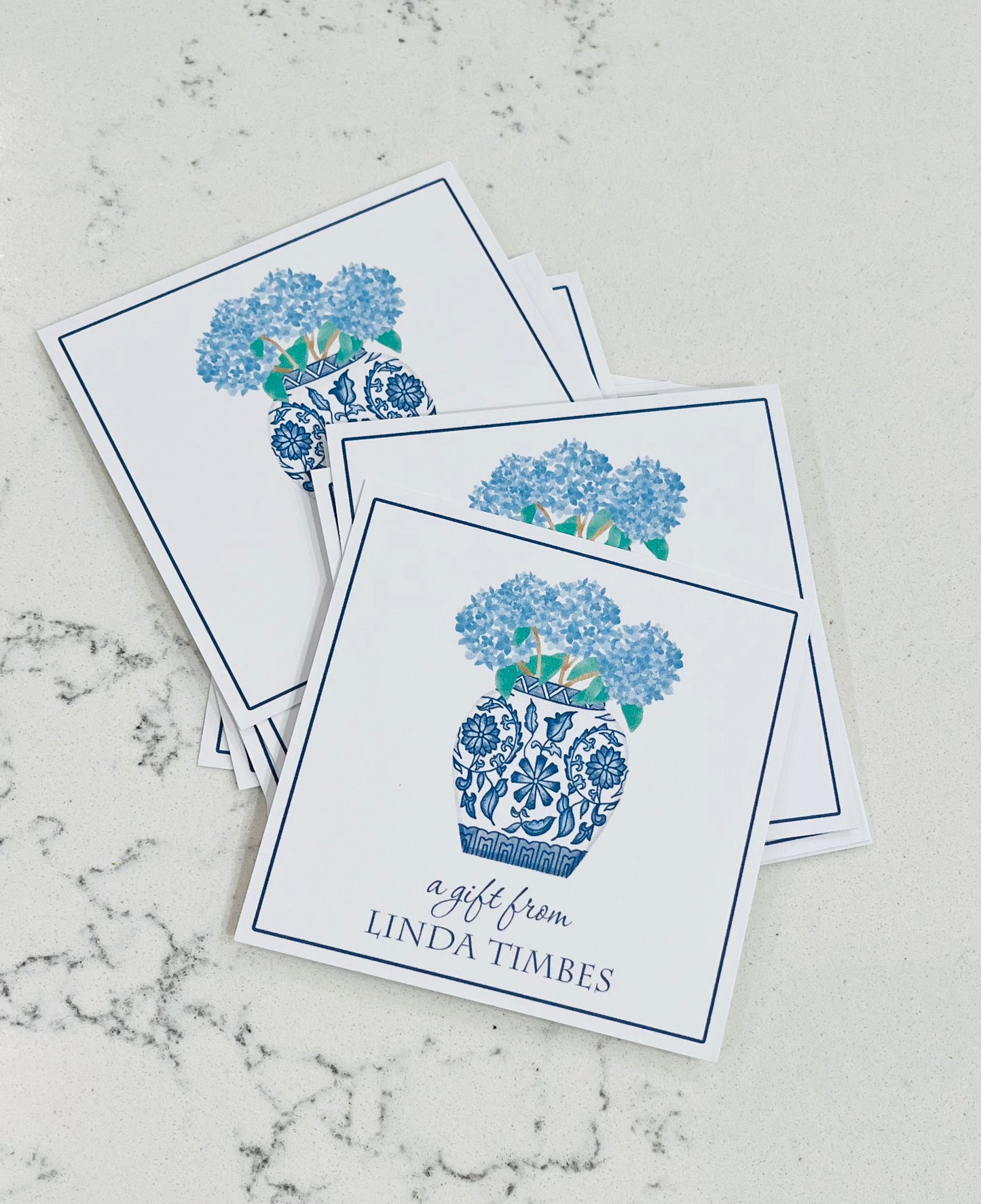 Personalized Enclosure Cards - Hydrangeas
