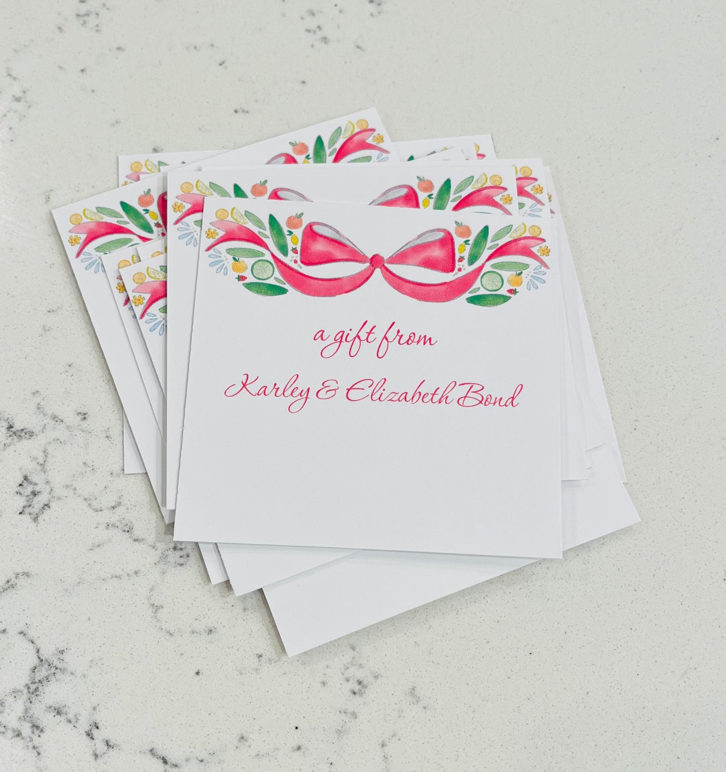 Personalized Enclosure Cards - Fruit Bow