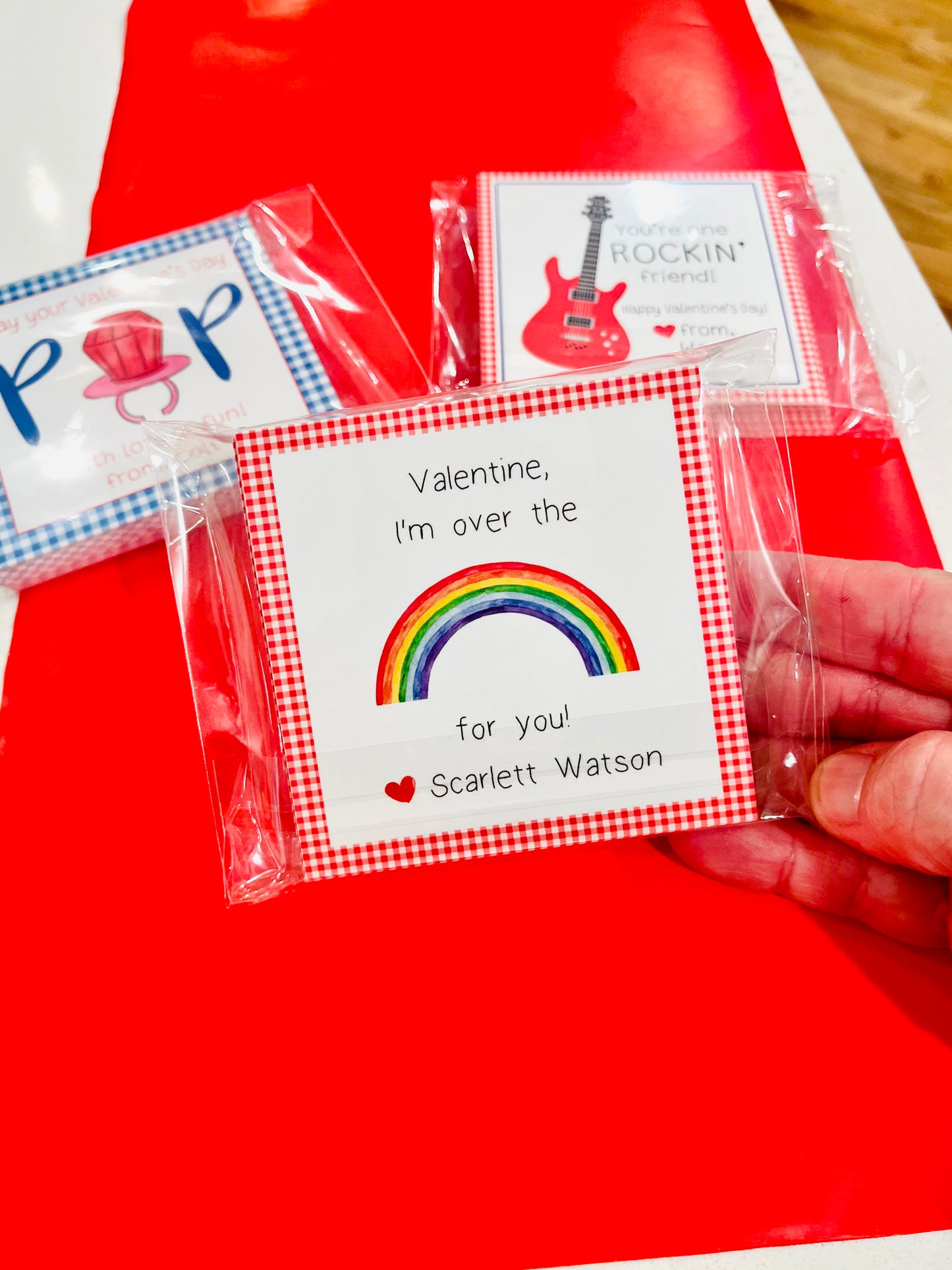 Valentine Tags & Stickers - Rainbow