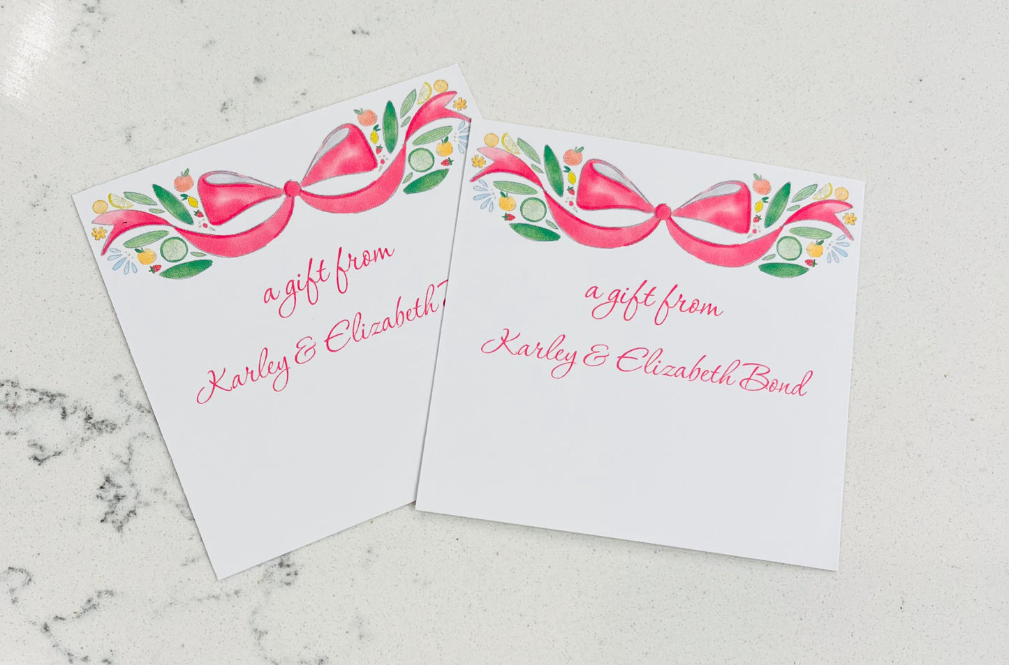 Personalized Enclosure Cards - Fruit Bow