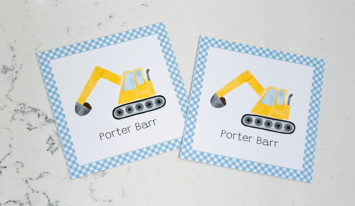 Personalized Enclosure Cards - Digger