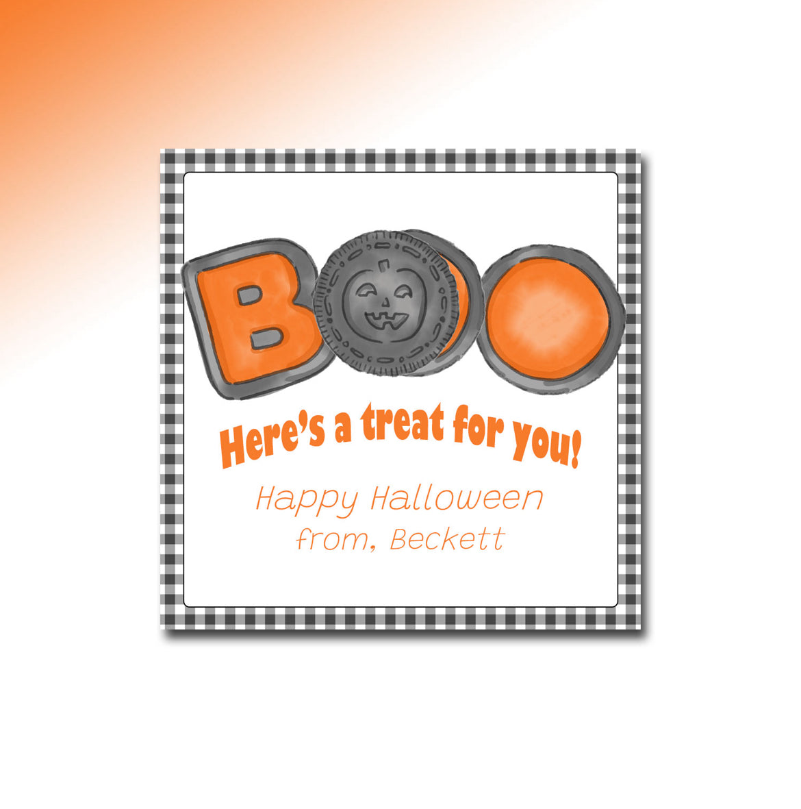Halloween Gift Tags & Stickers -Boo cookies
