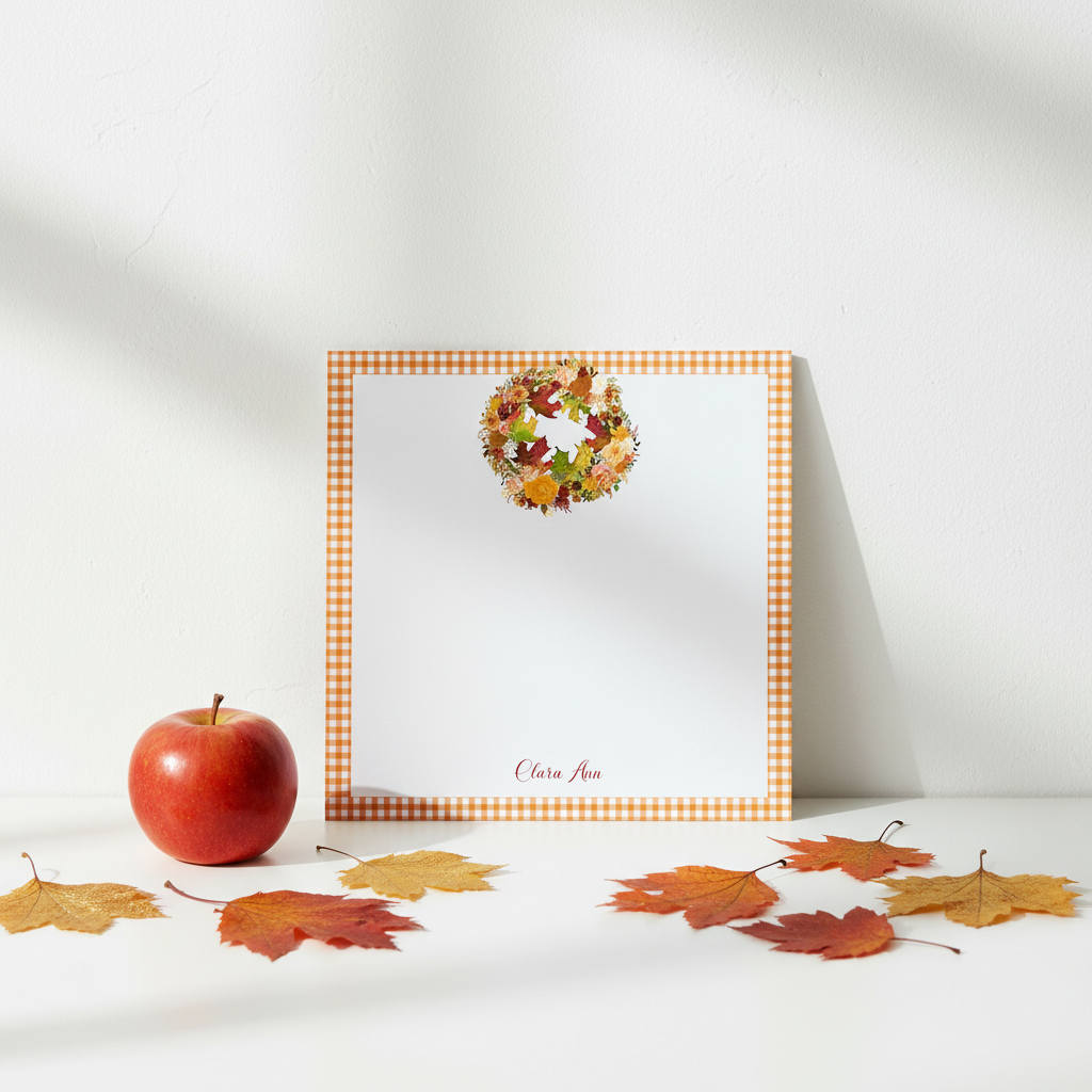 Fall Wreath Notepad Lifestyle Photo