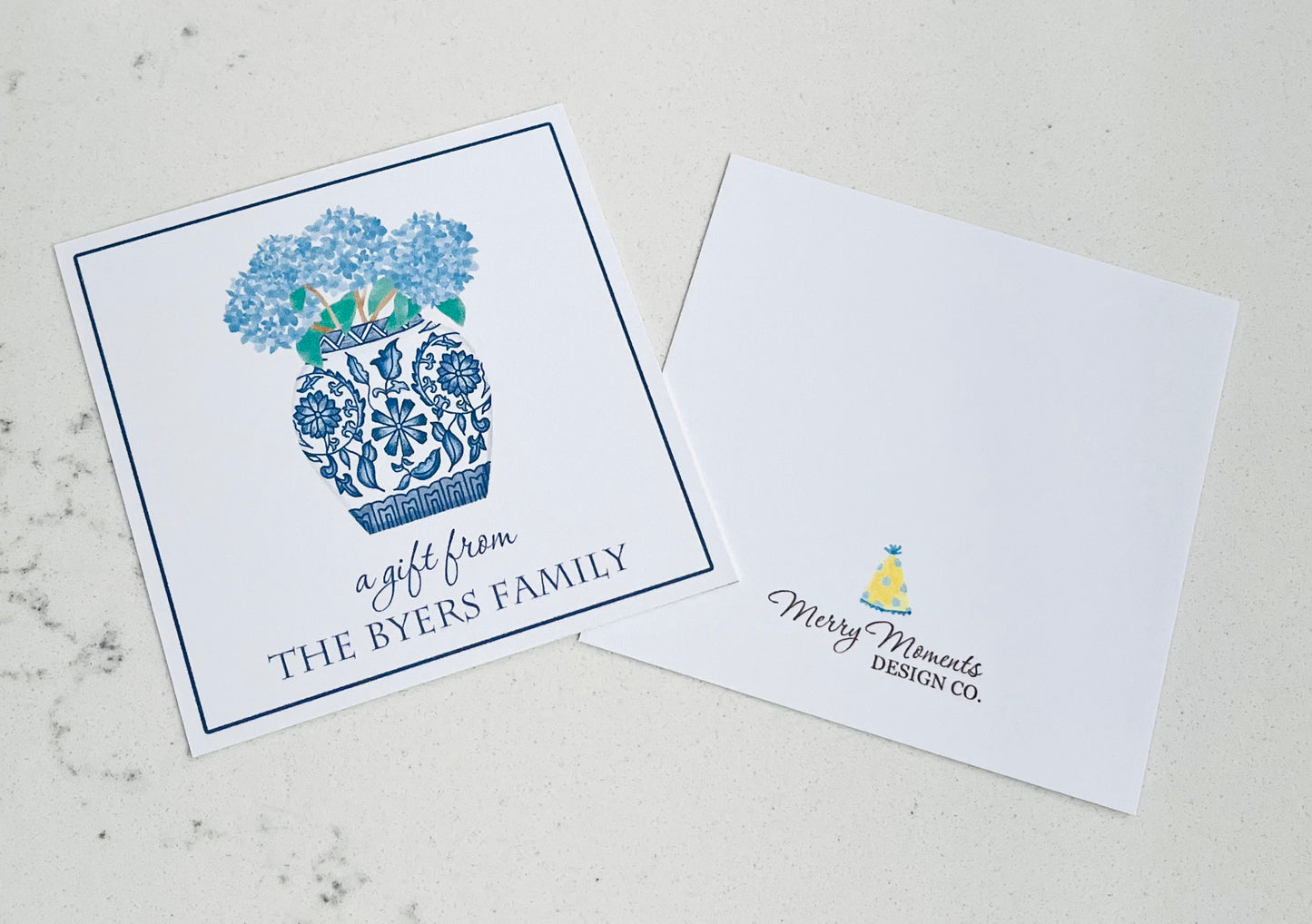 Personalized Enclosure Cards - Hydrangeas