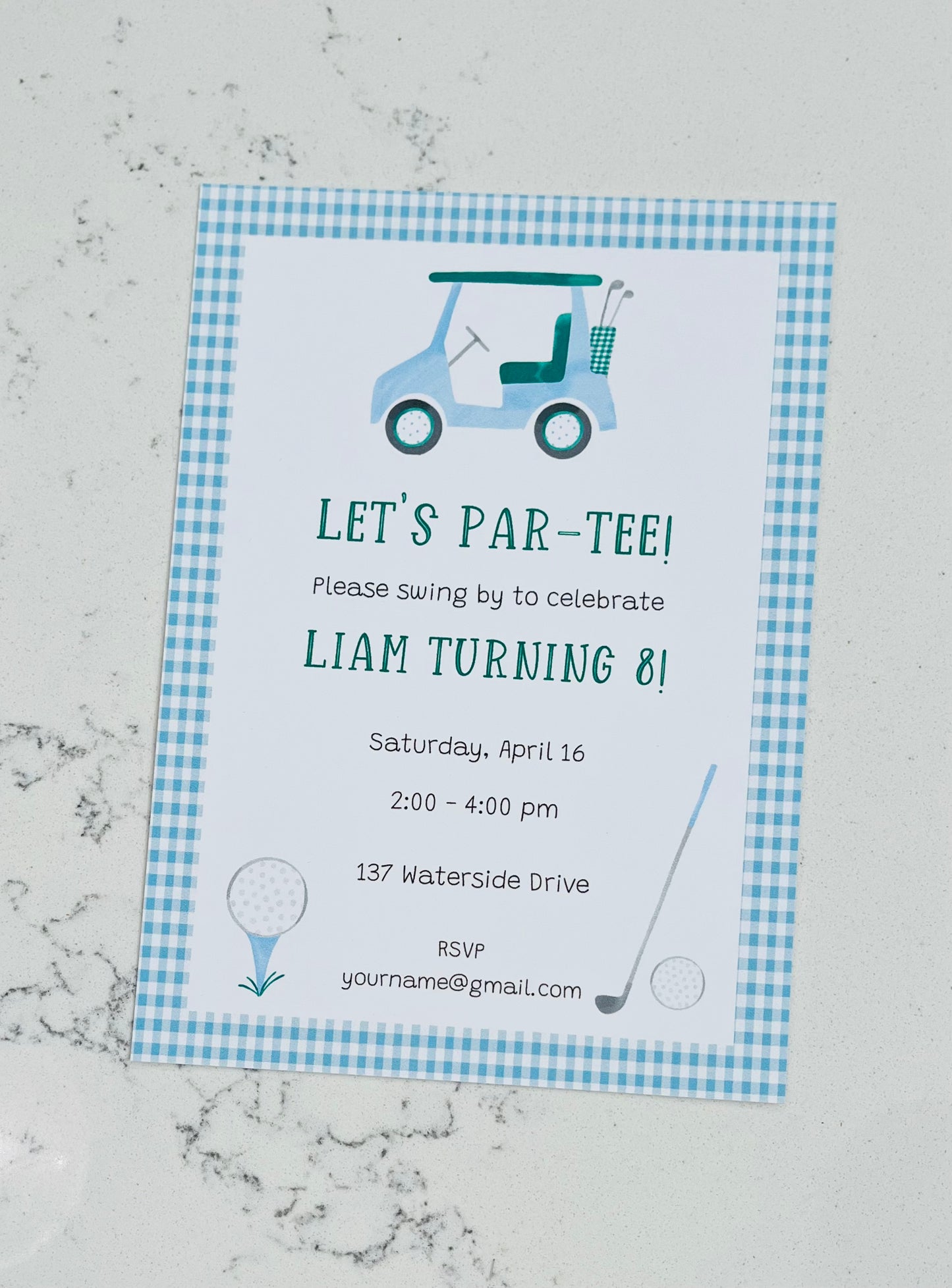 Birthday Invitations, Golf